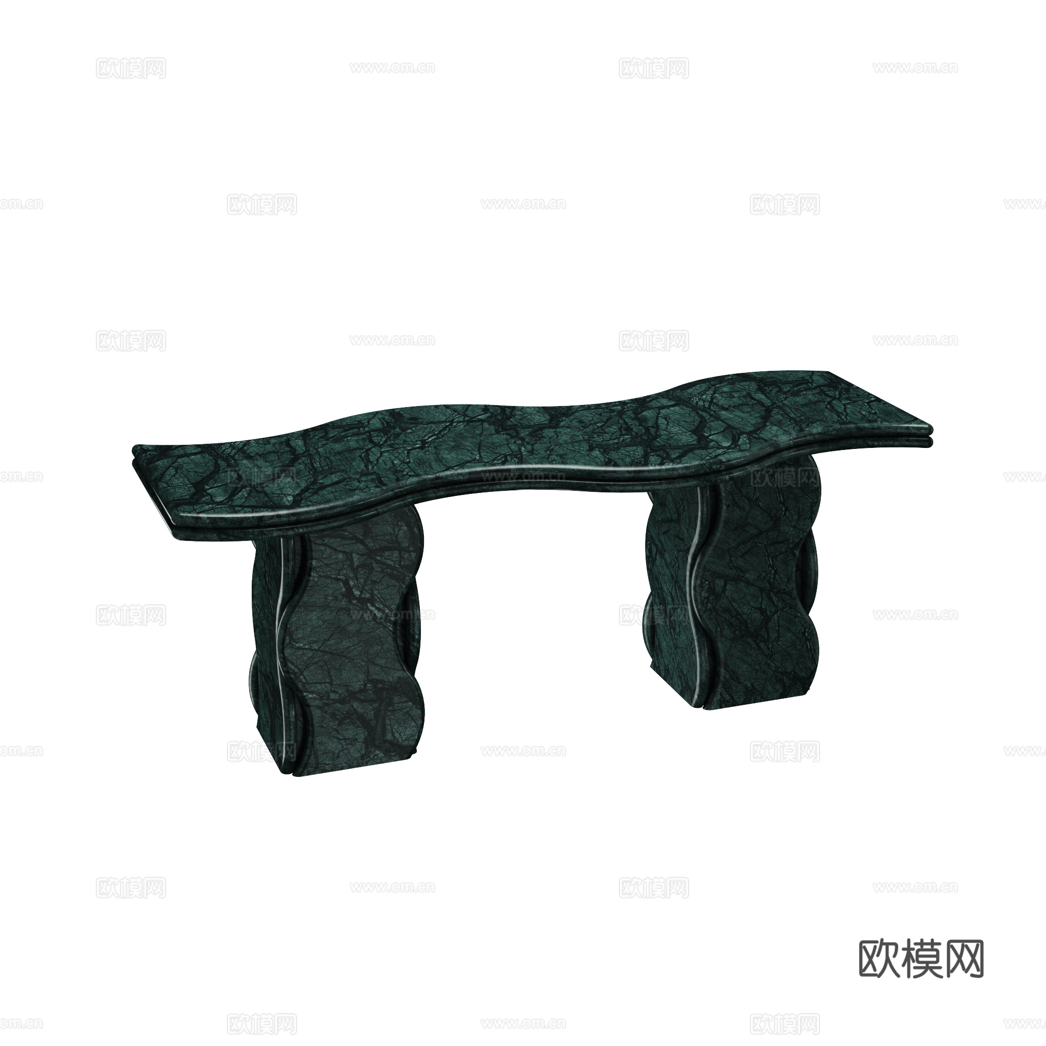 得闲 粼粼长条几 茶几3d模型
