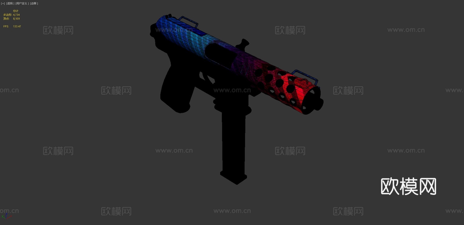 Tec9-蓝线3d模型