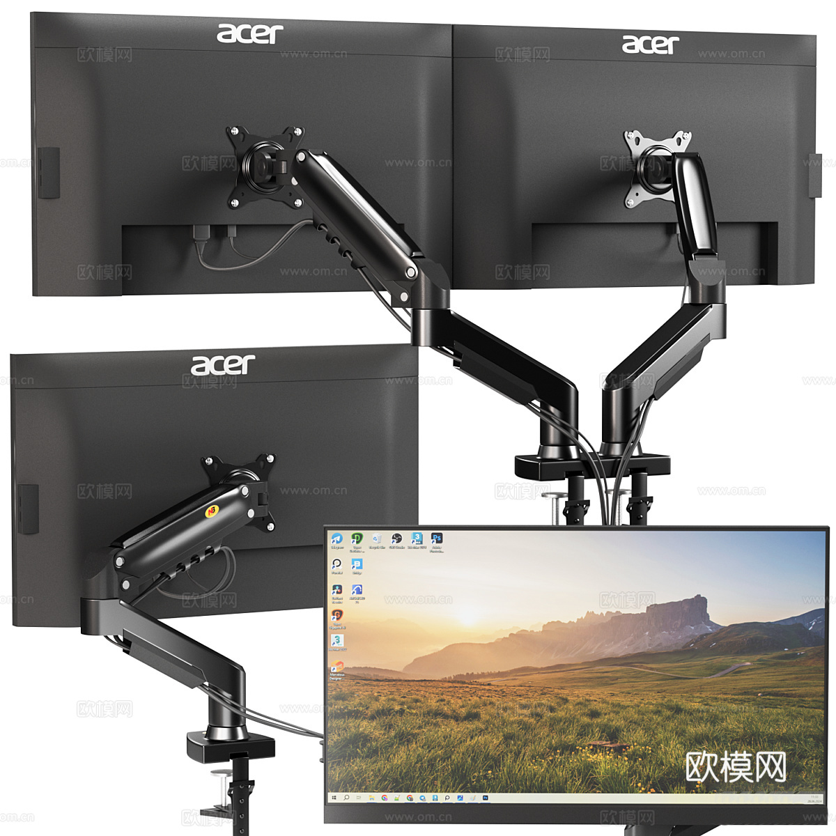 现代支架显示器3d模型