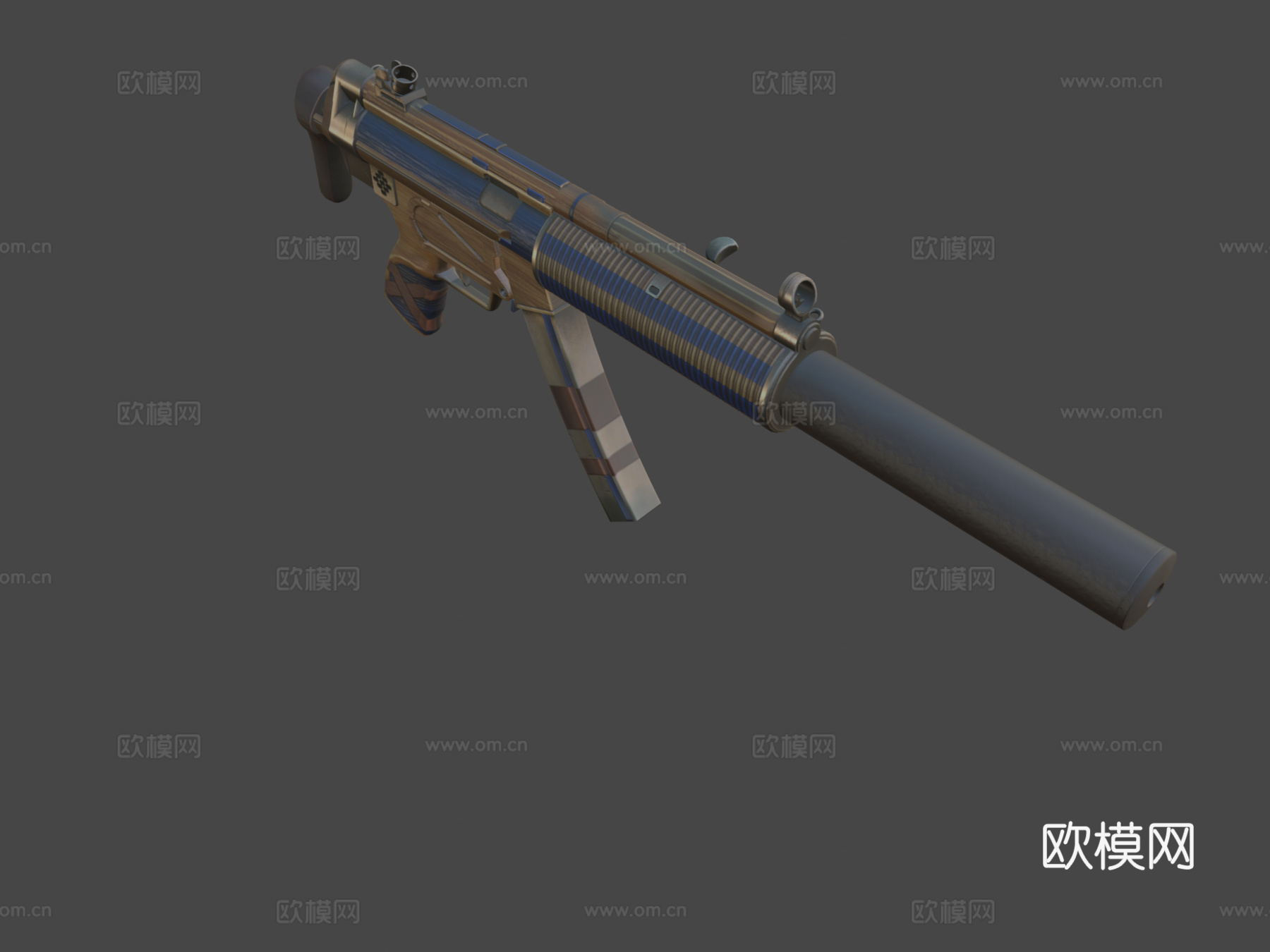 MP5SD-奖杯(蓝色)3d模型