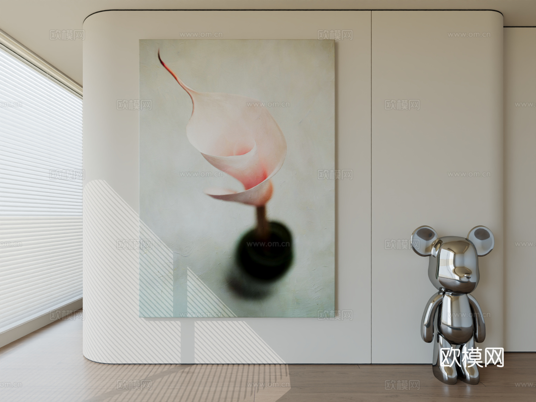 现代极简挂画抽象艺术挂画3d模型