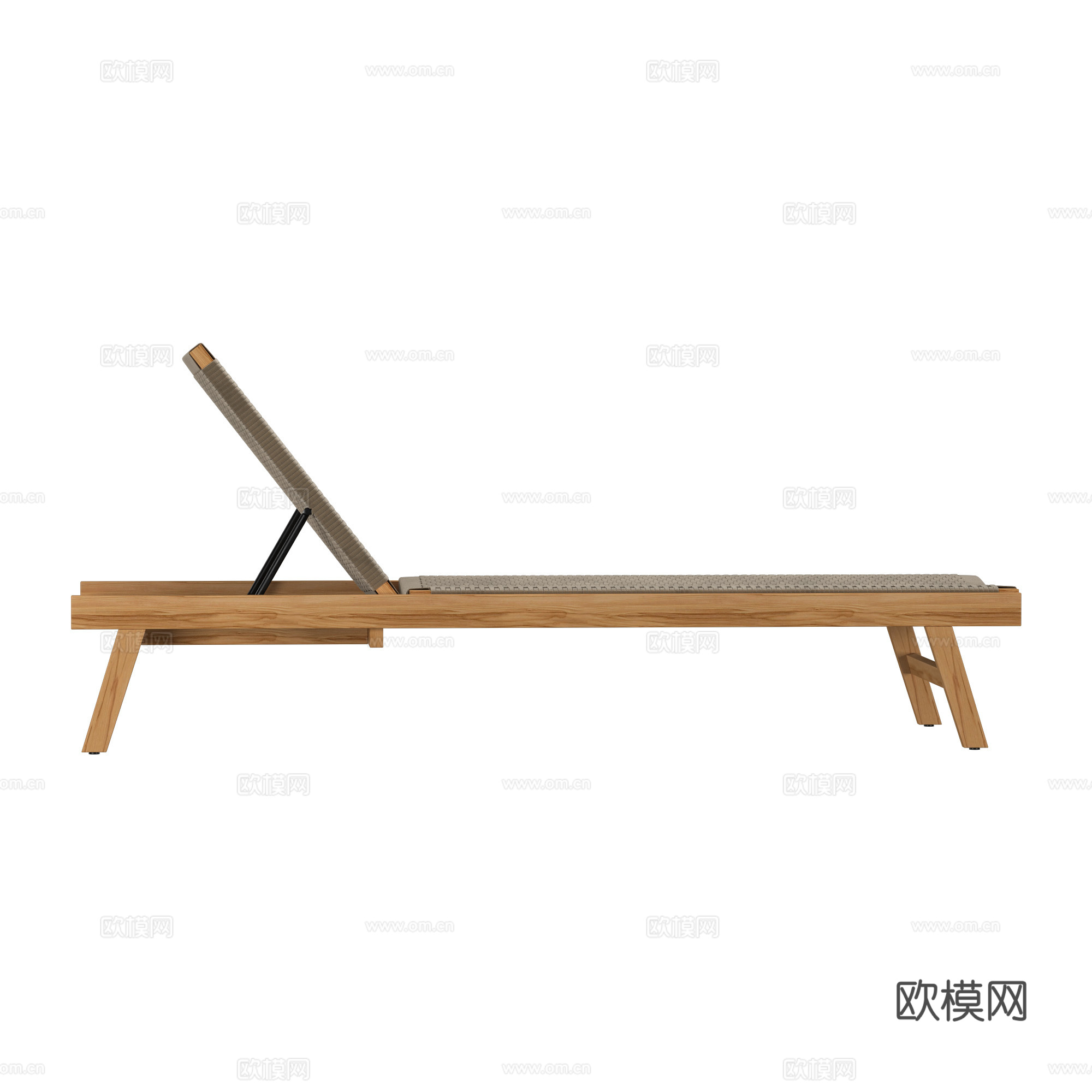 新中式藤编躺椅3d模型
