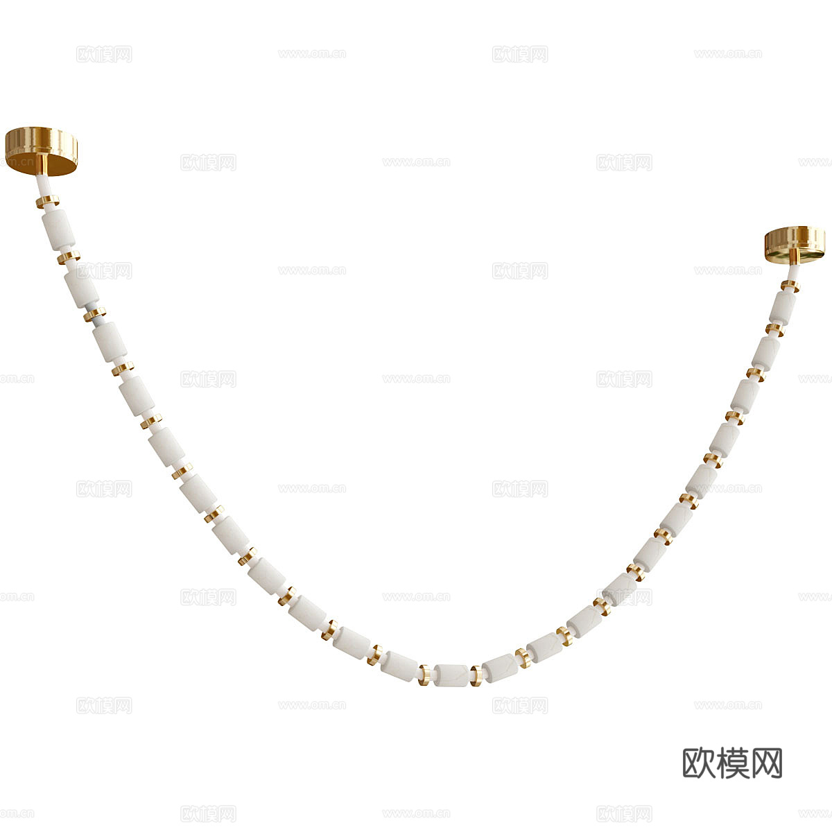 现代意式轻奢带状装饰吊灯3d模型