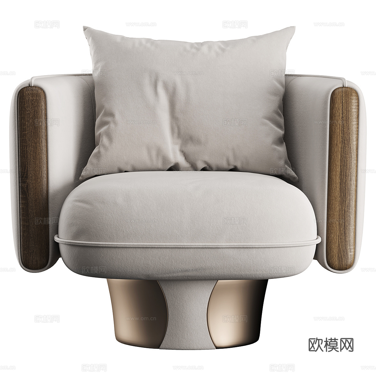 新中式轻奢布艺扶手椅3d模型
