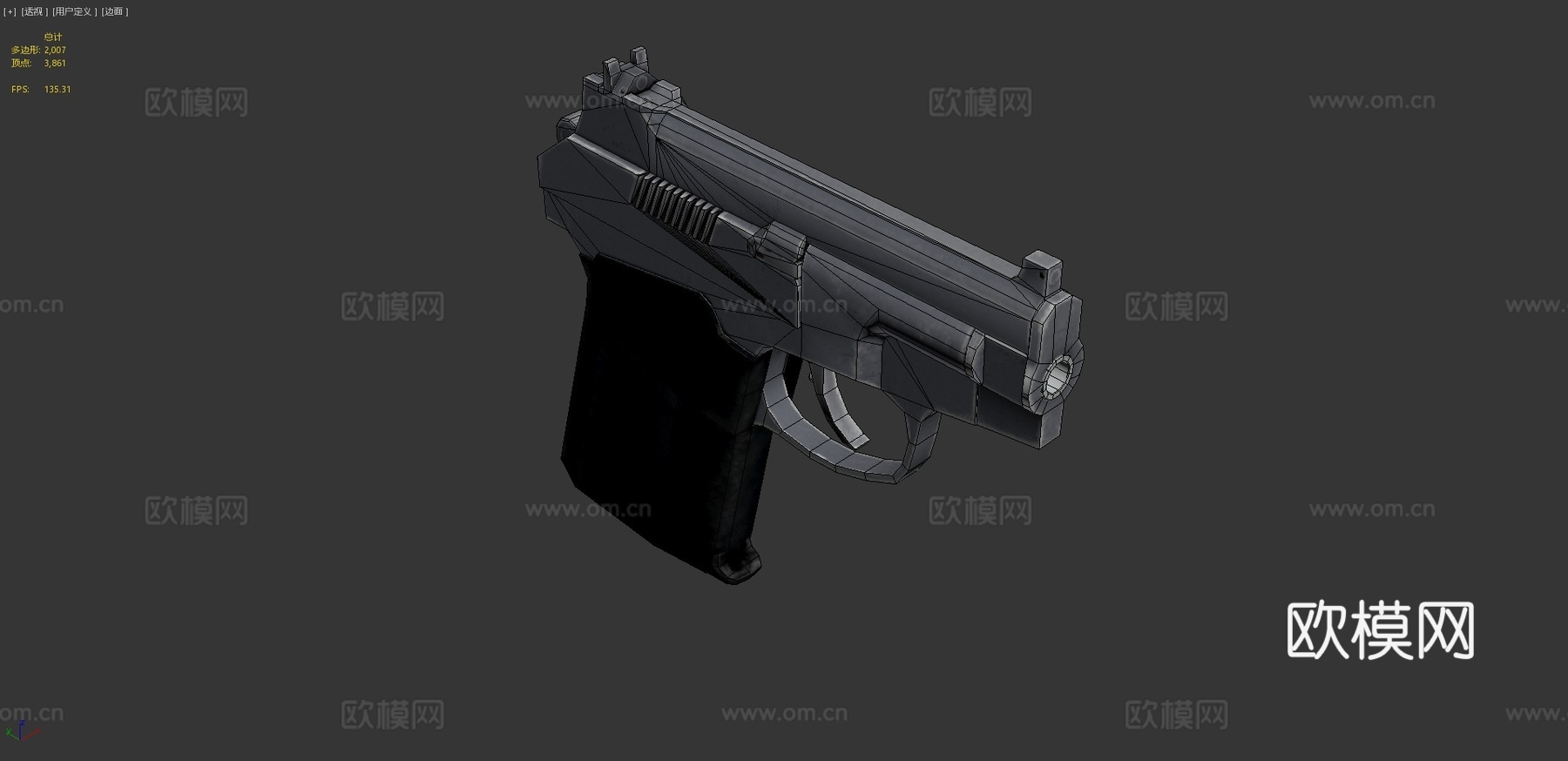 俄罗斯特种消音手枪PSS3d模型
