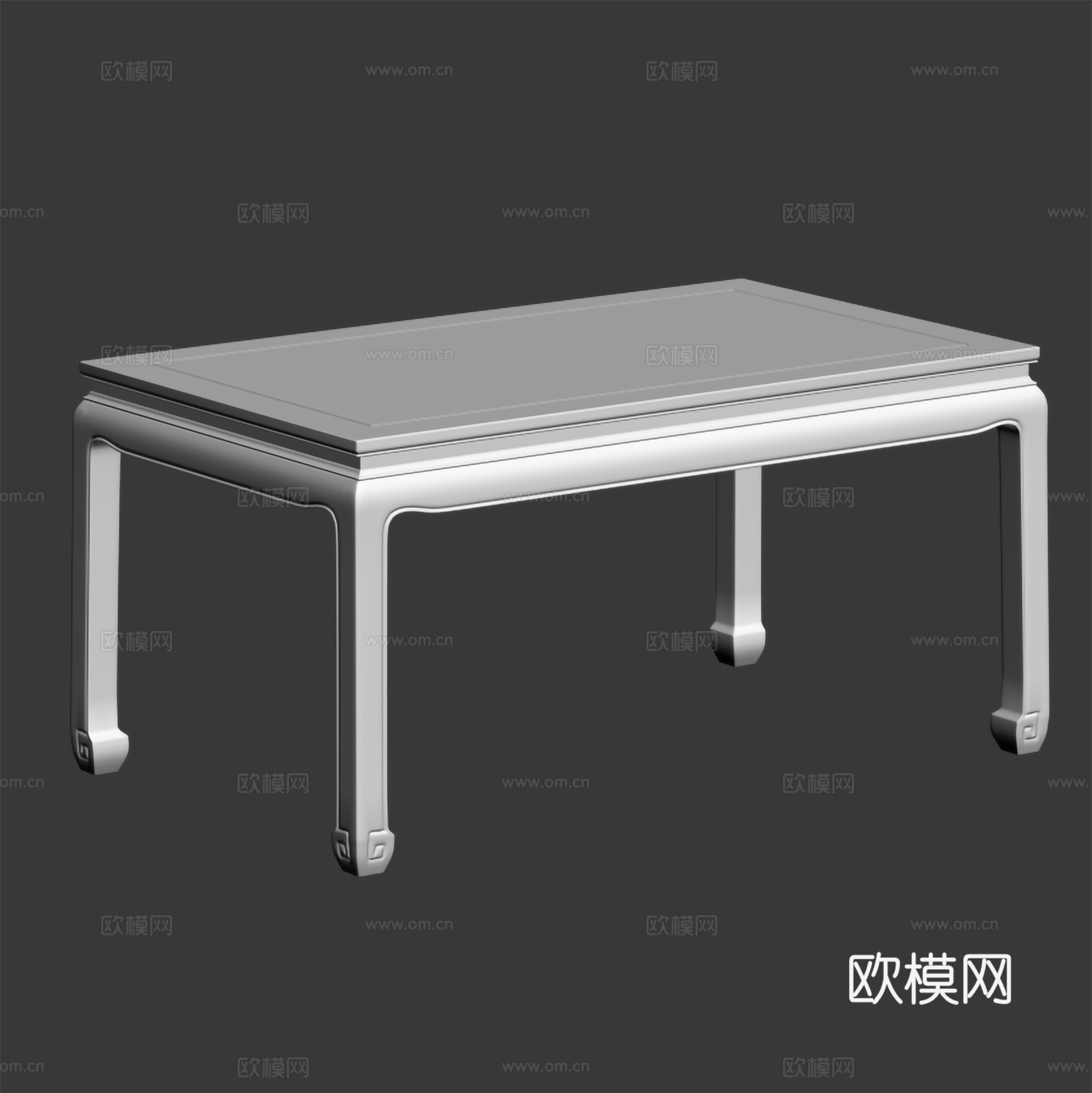 新中式餐桌 实木红木3d模型