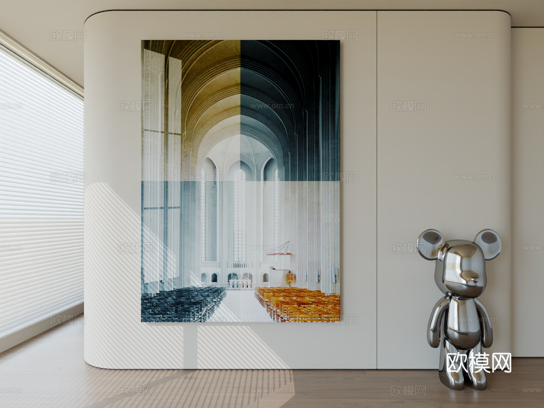 现代极简挂画抽象艺术挂画3d模型