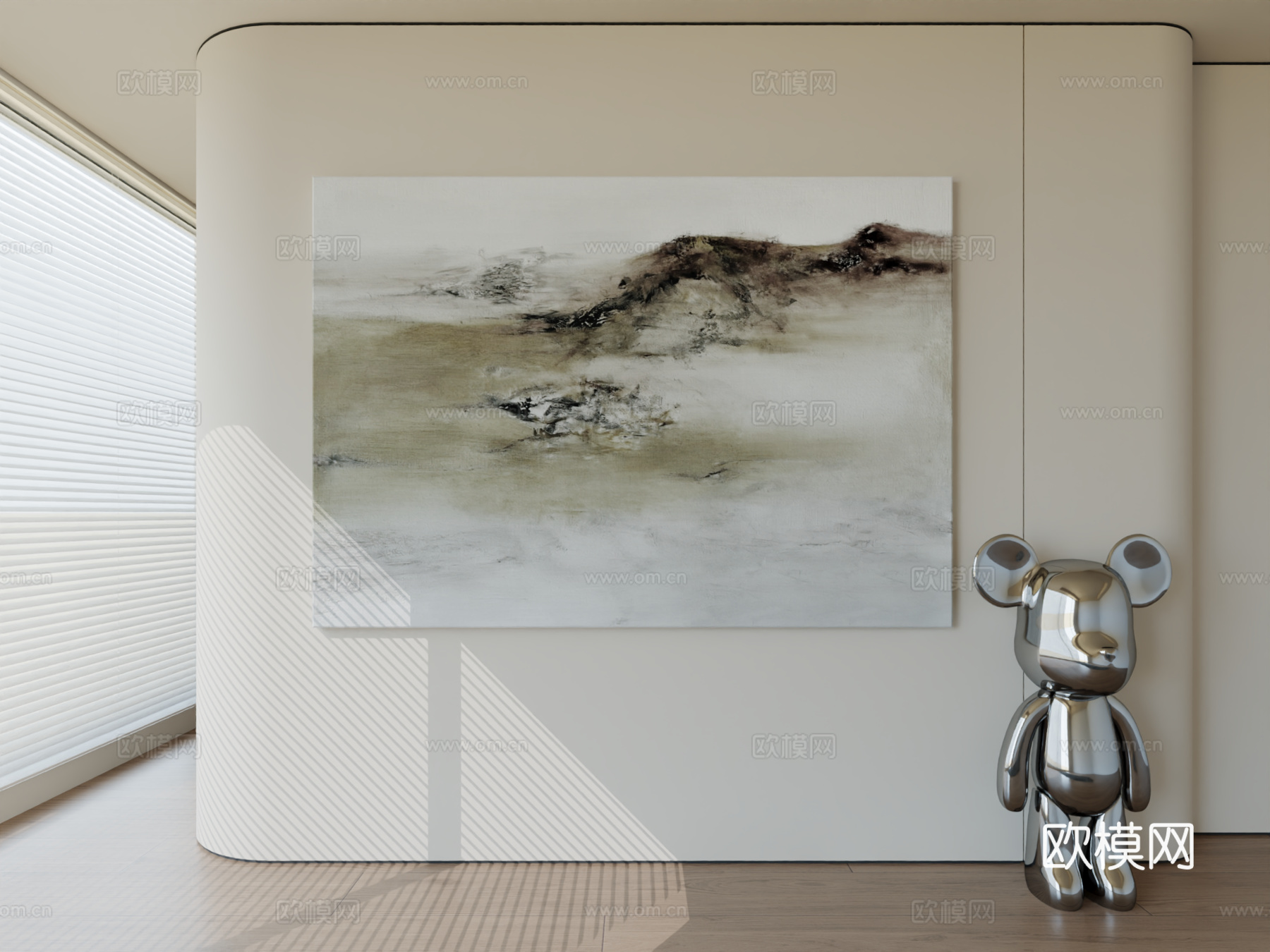 现代极简挂画抽象艺术挂画3d模型