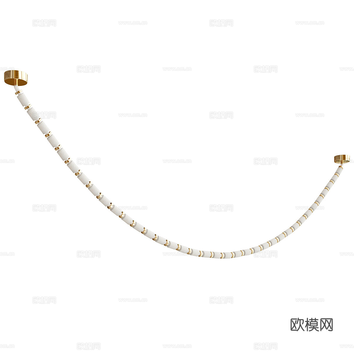 现代意式轻奢带状装饰吊灯3d模型