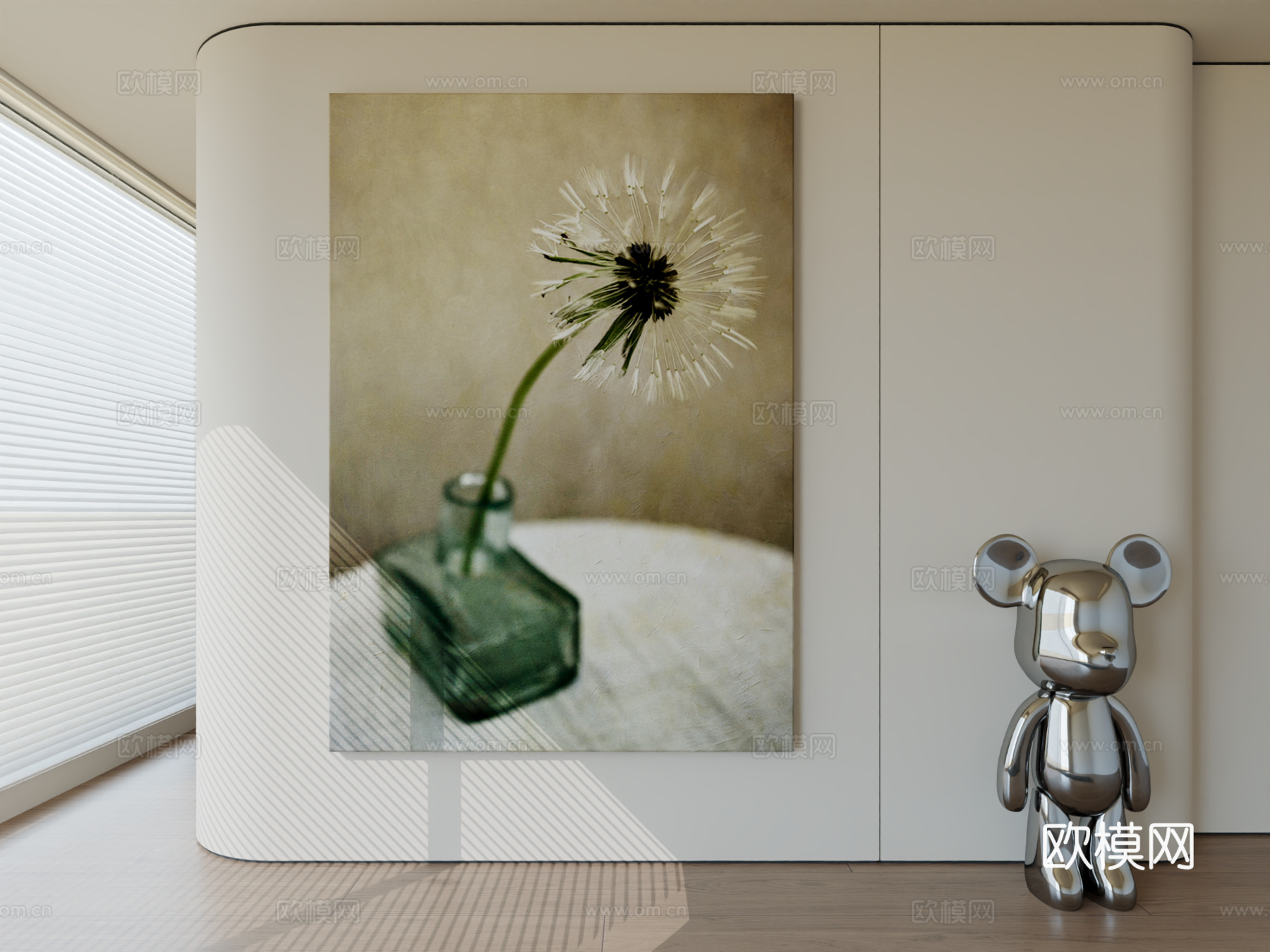 现代极简挂画抽象艺术挂画3d模型