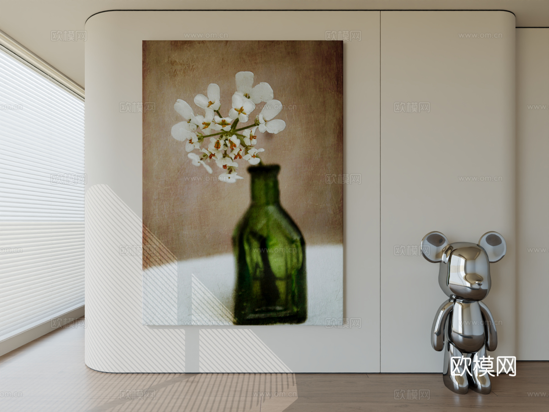现代极简挂画抽象艺术挂画3d模型