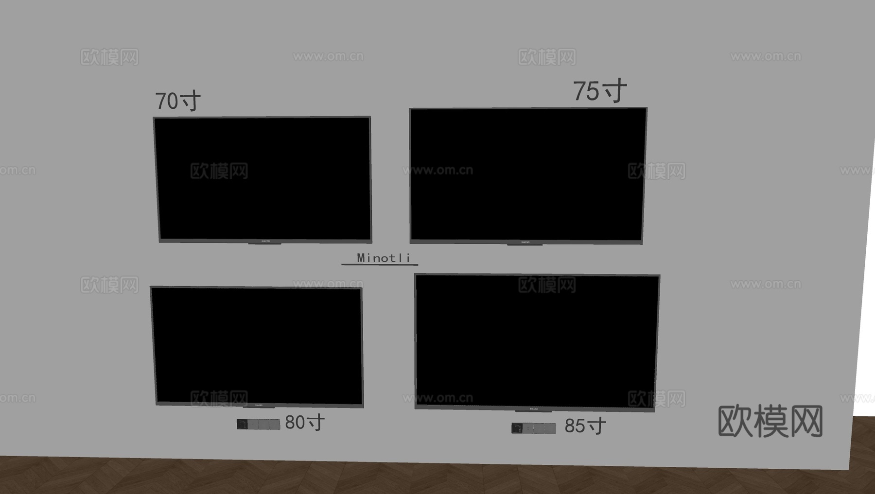 高清激光电视机 全面屏智能电视机su模型