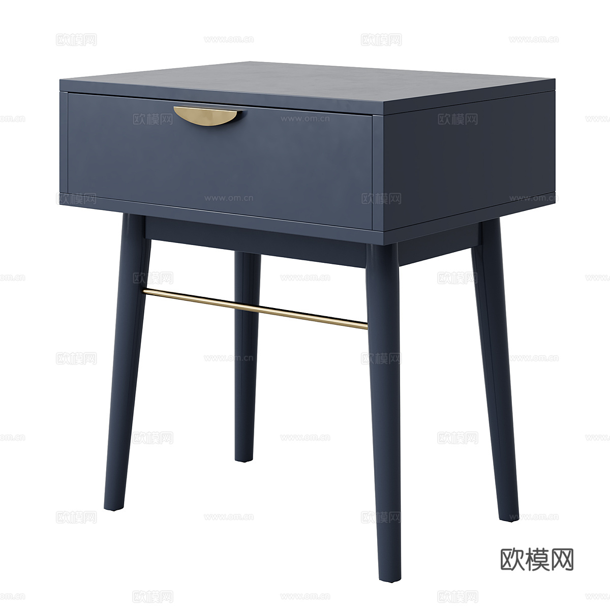 新中式轻奢床头柜3d模型
