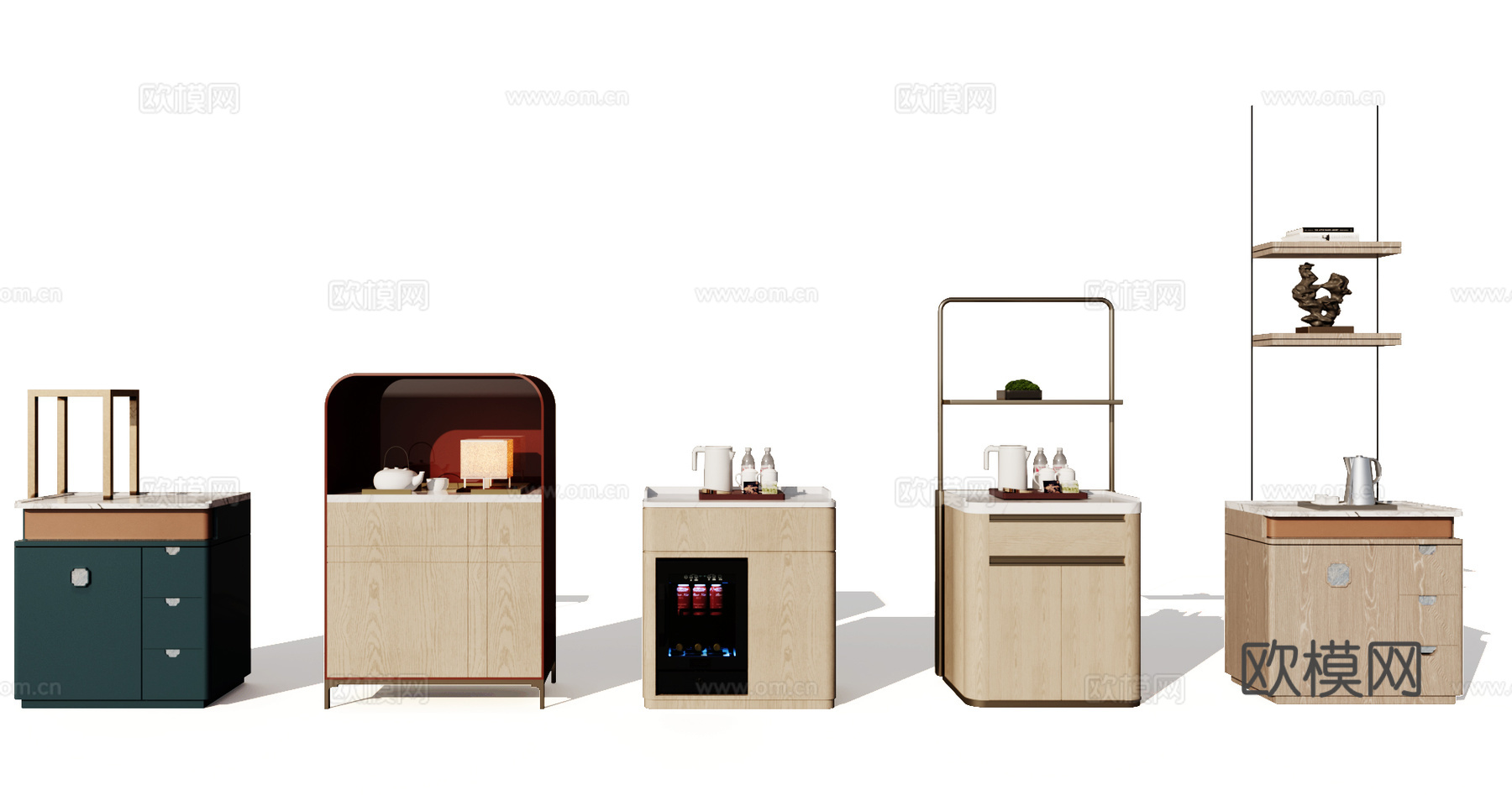 现代酒店客房轻奢储物柜3d模型