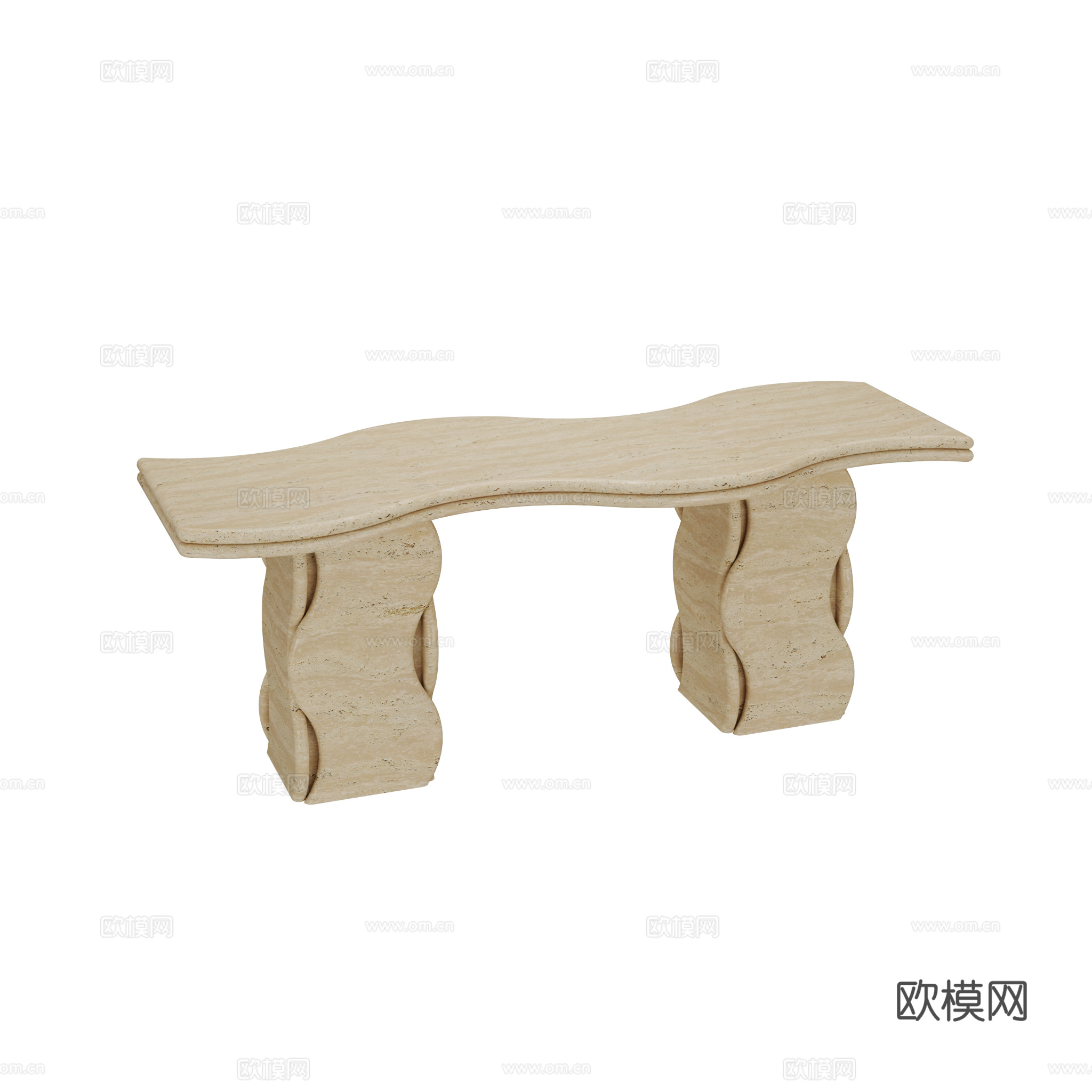 得闲 粼粼长条几 茶几3d模型