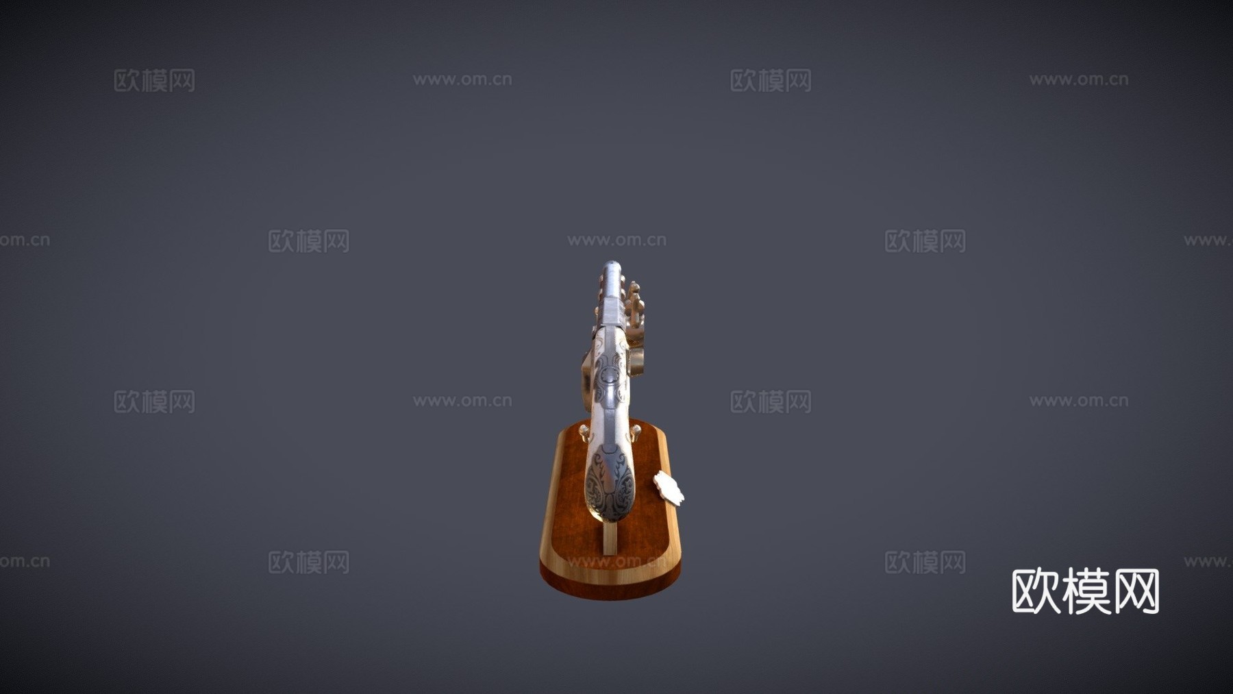 双管翻转手枪3d模型