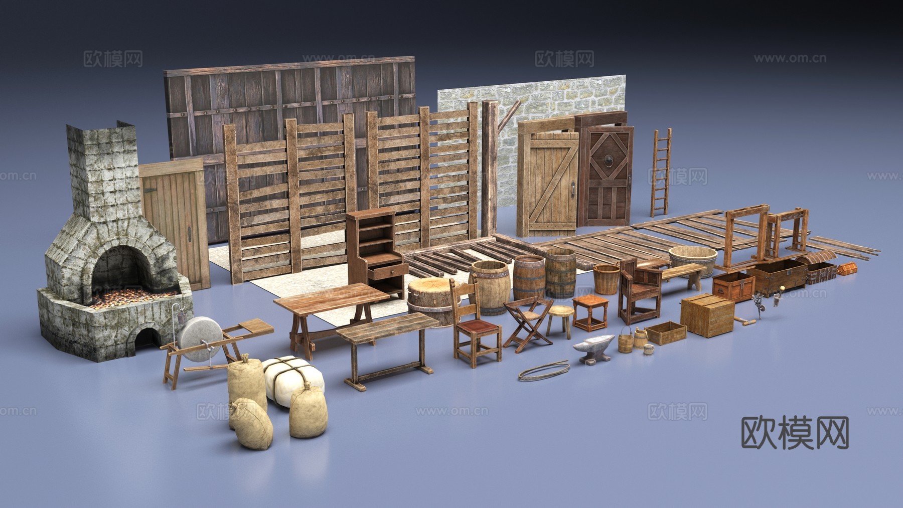 中世纪物品集3d模型