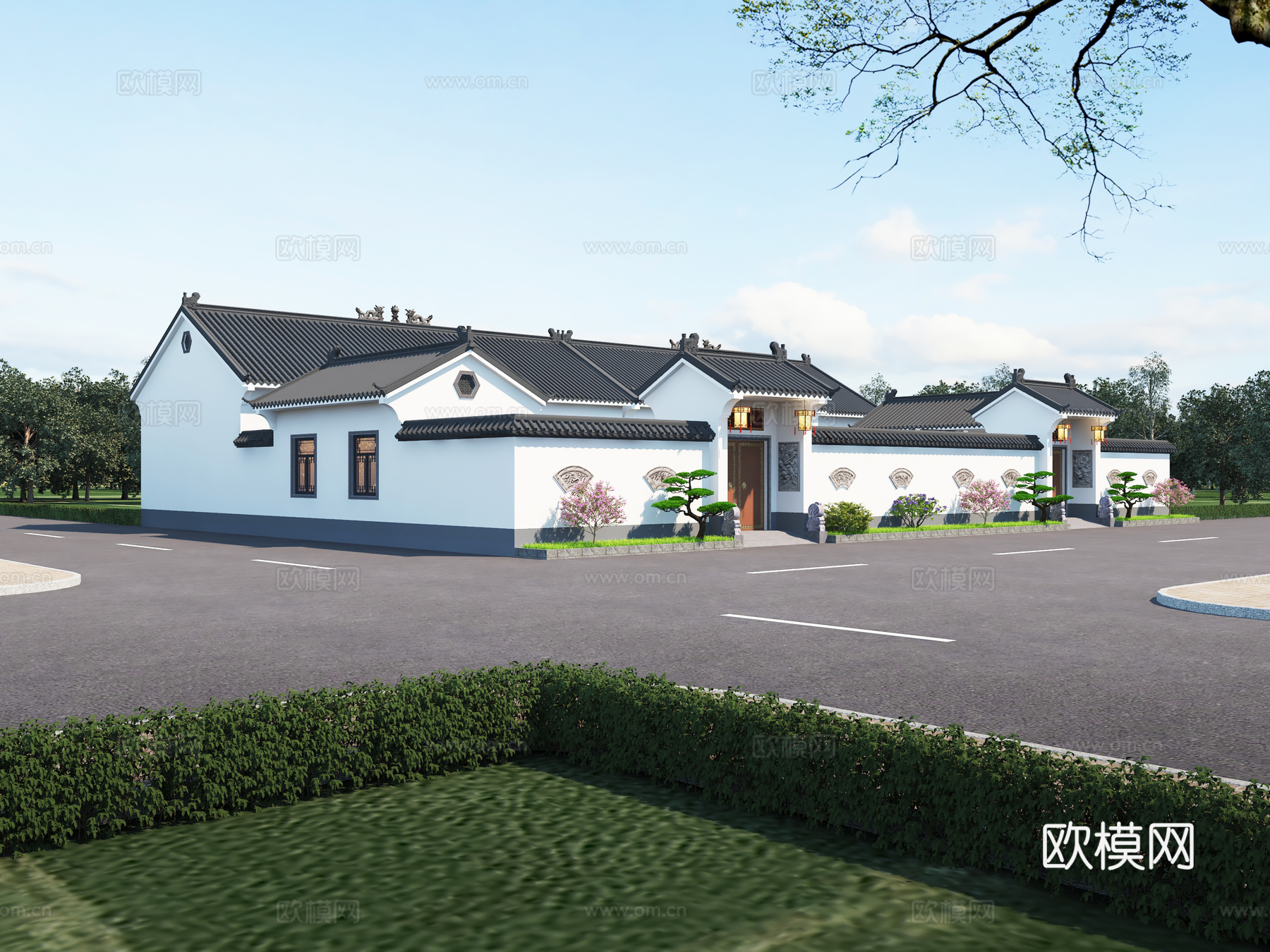 中式四合院苏式合院三合院中式合院农村自建房农家小院庭院3d模型