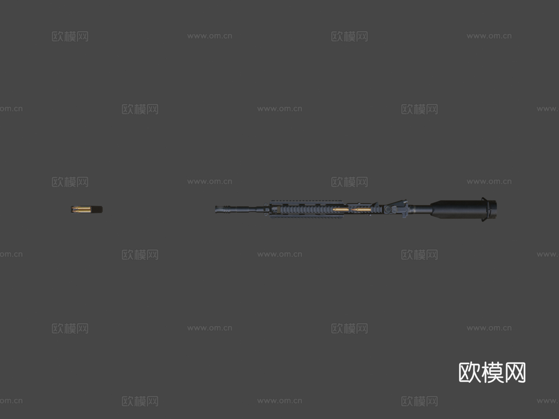 HK416突击步枪3d模型