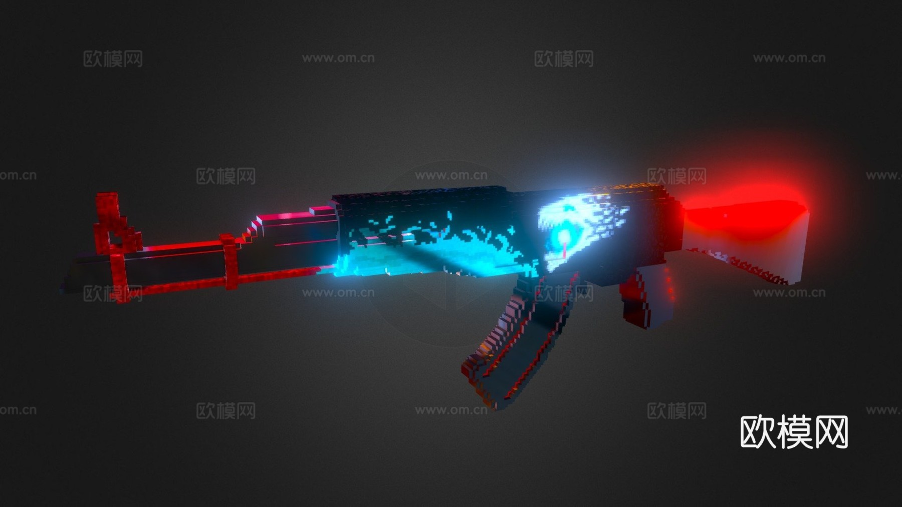 体素AK-47-爆破者=强化版=(立方-128)3d模型