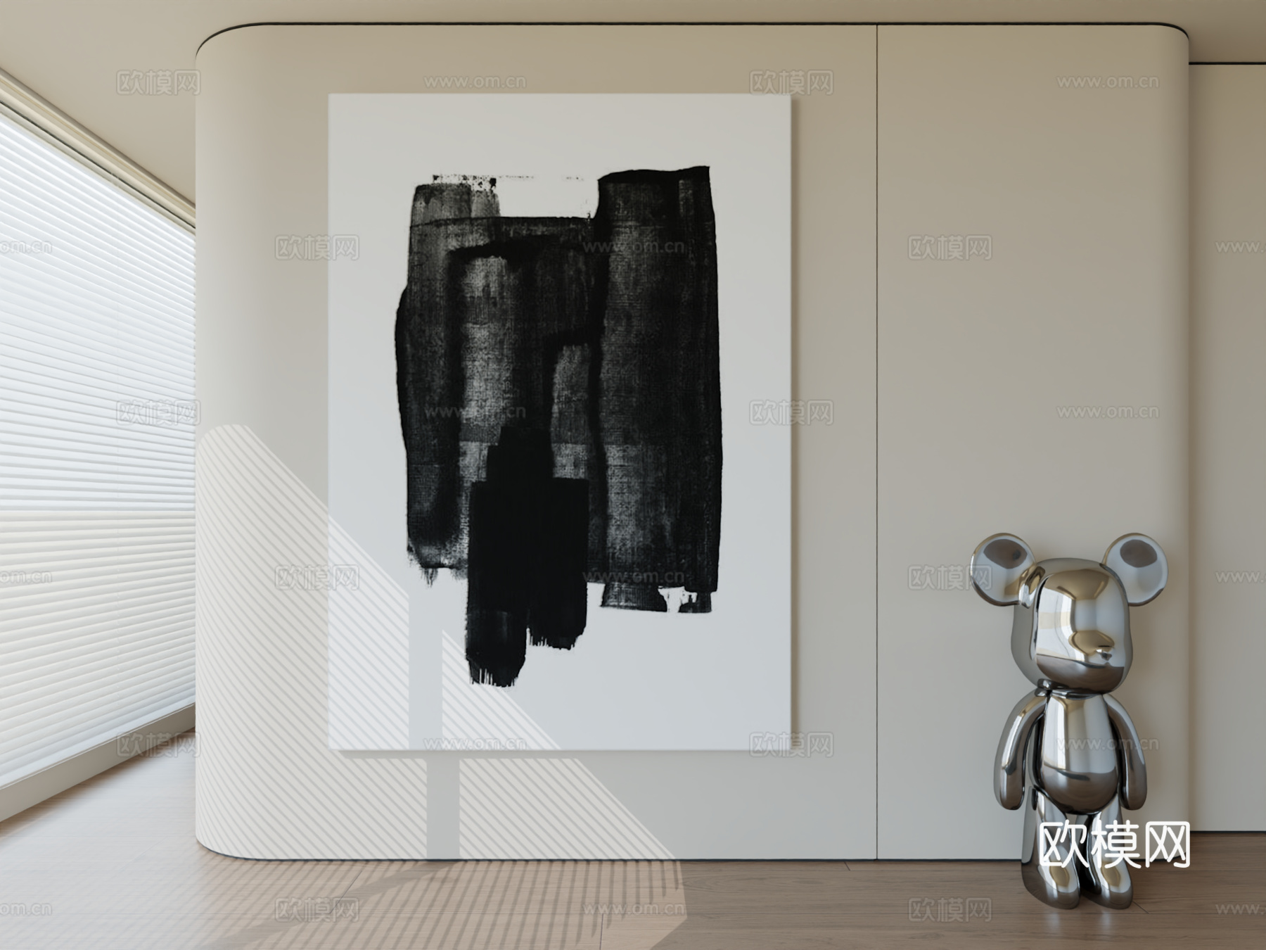 现代极简挂画抽象艺术挂画3d模型