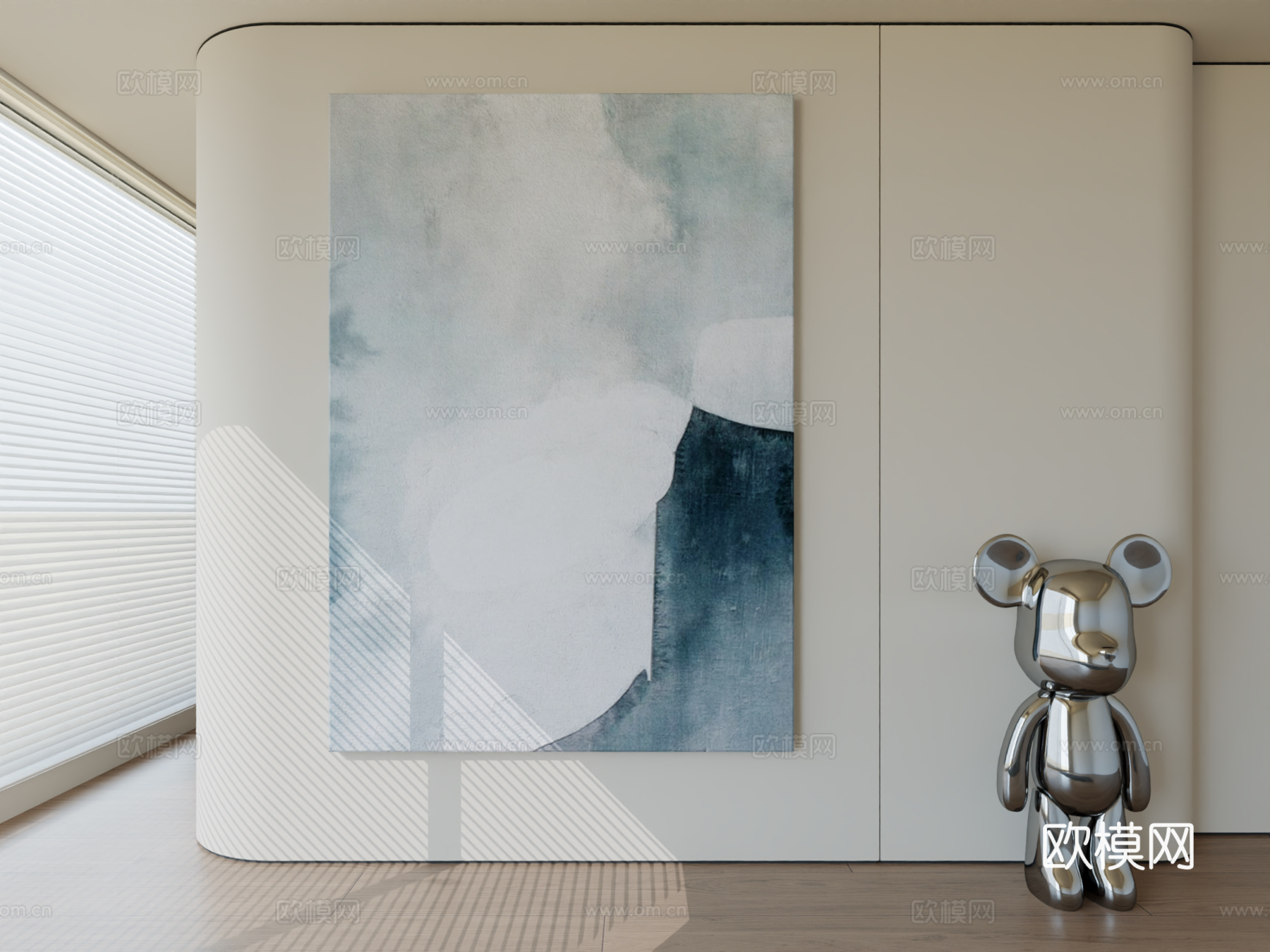 现代极简挂画抽象艺术挂画3d模型