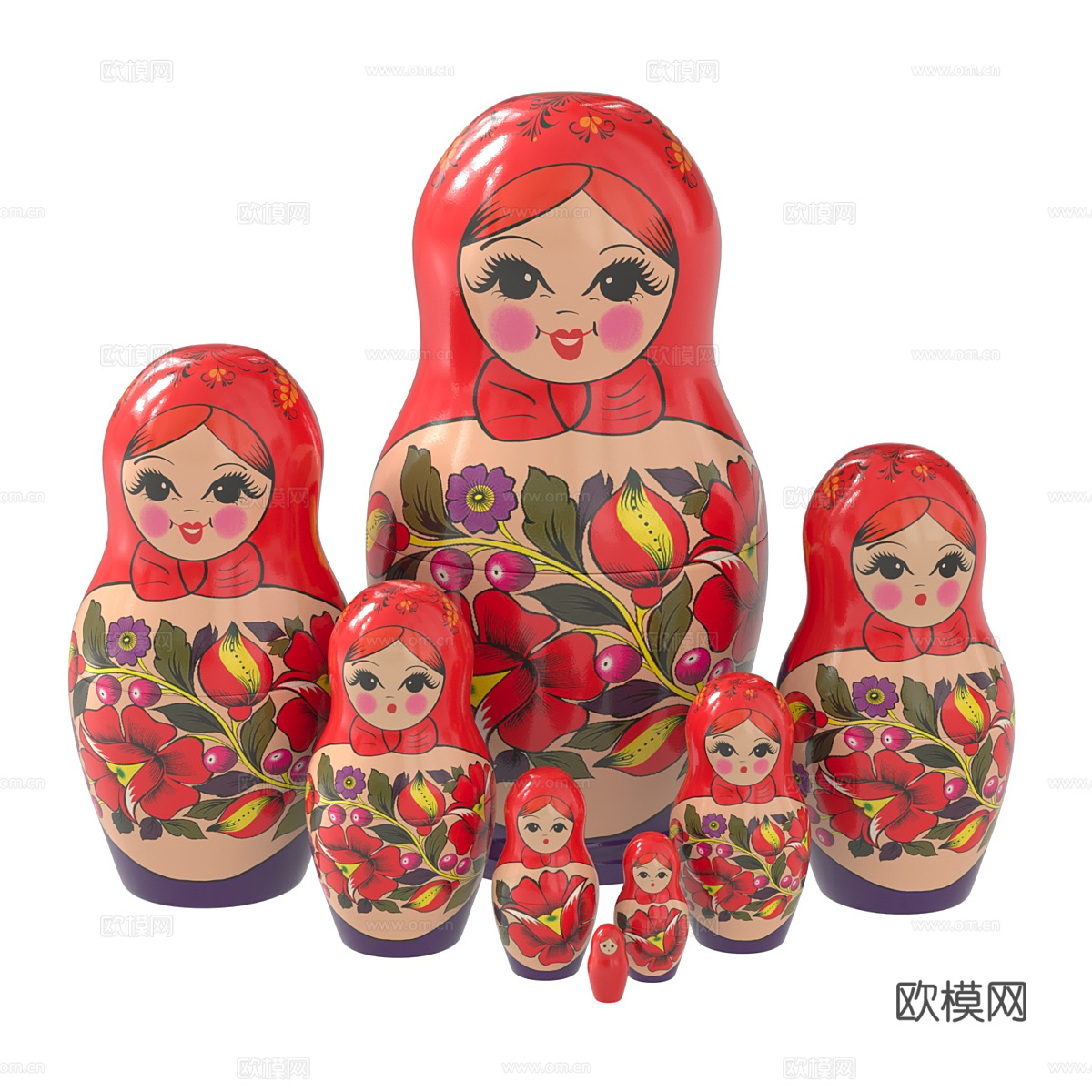 俄罗斯套娃3d模型