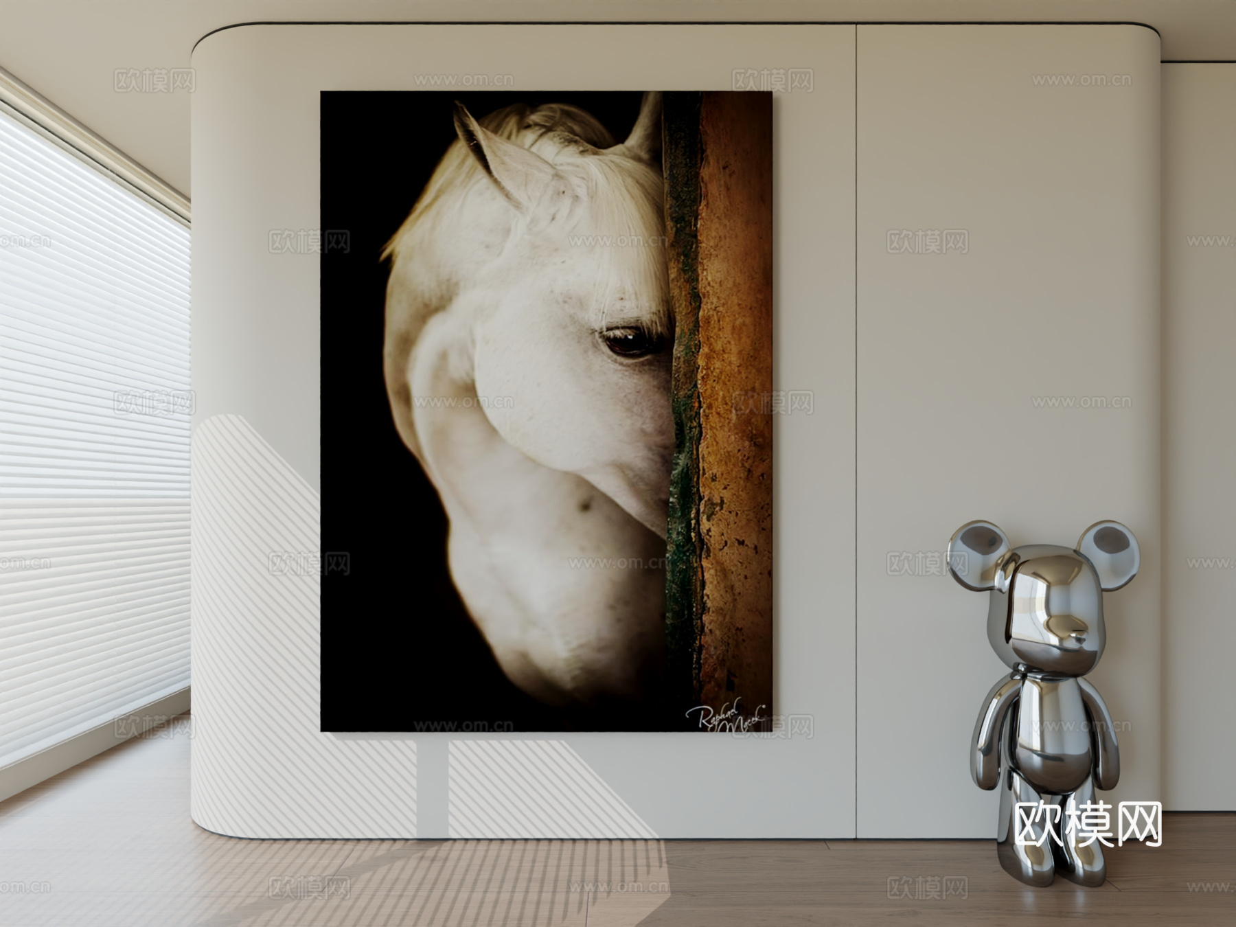 现代极简挂画抽象艺术挂画3d模型