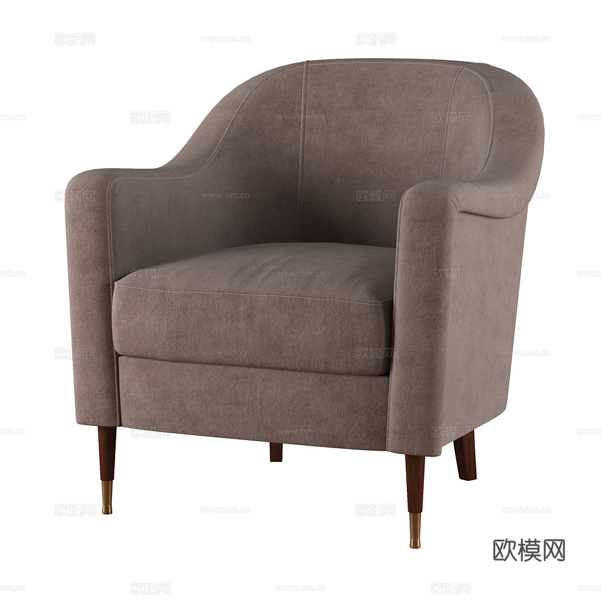 美式简约布艺扶手椅3d模型