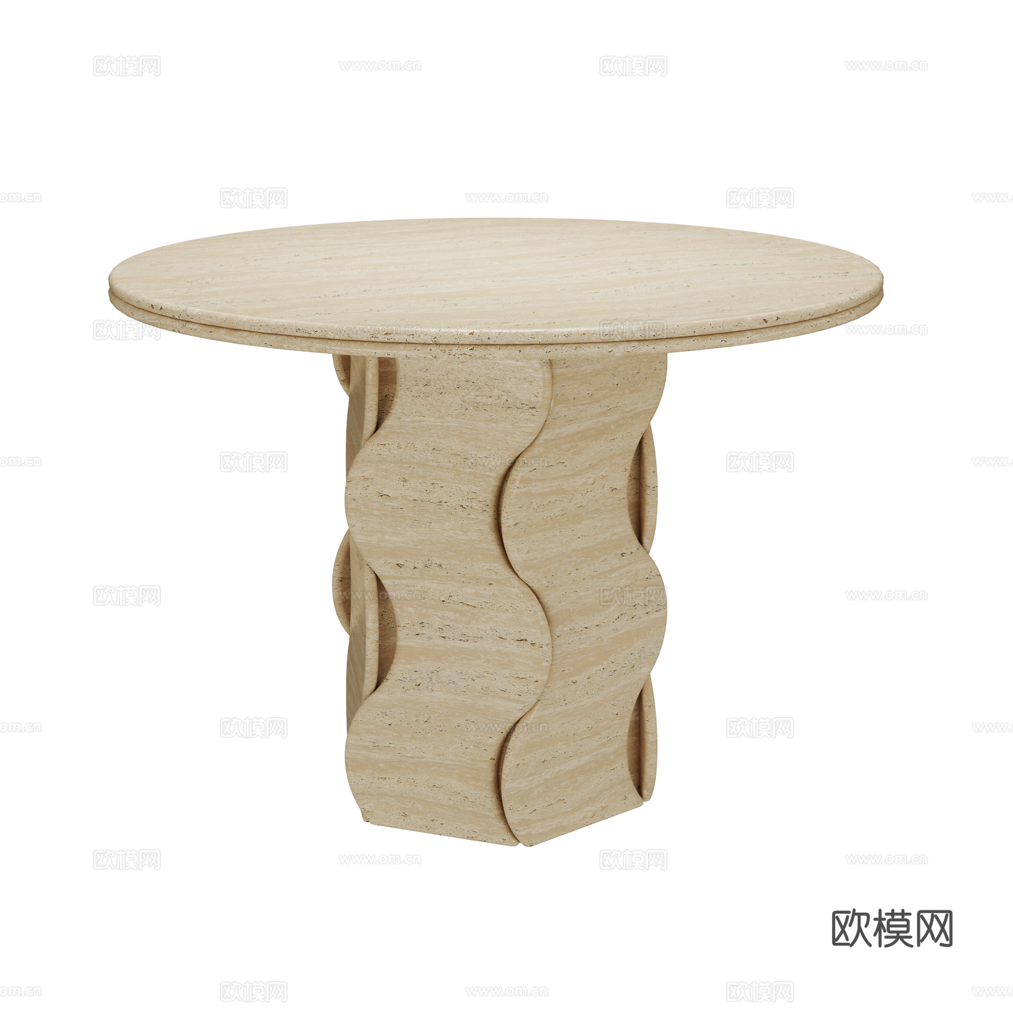 得闲 粼粼圆桌 餐桌3d模型