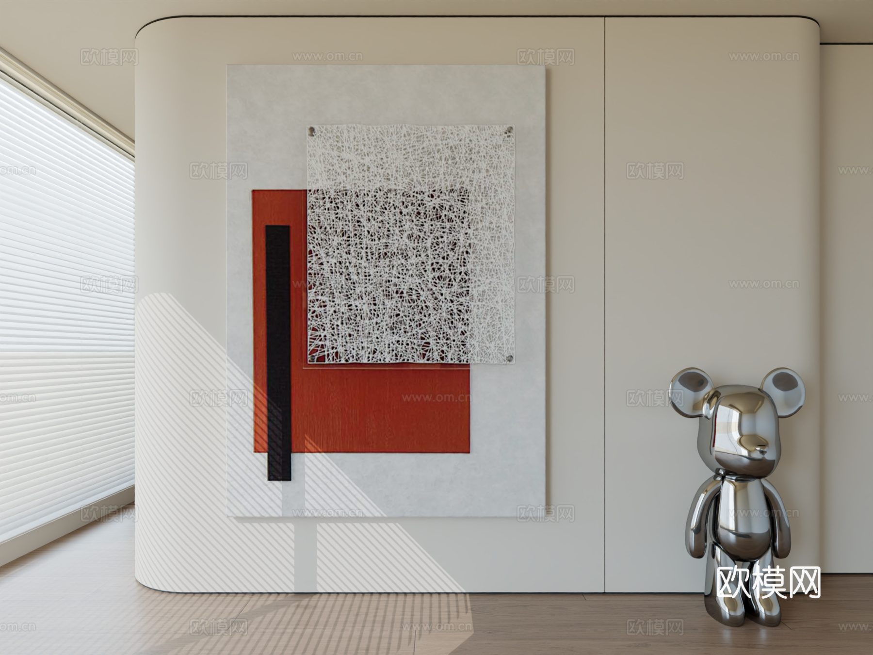 现代极简挂画抽象艺术挂画3d模型