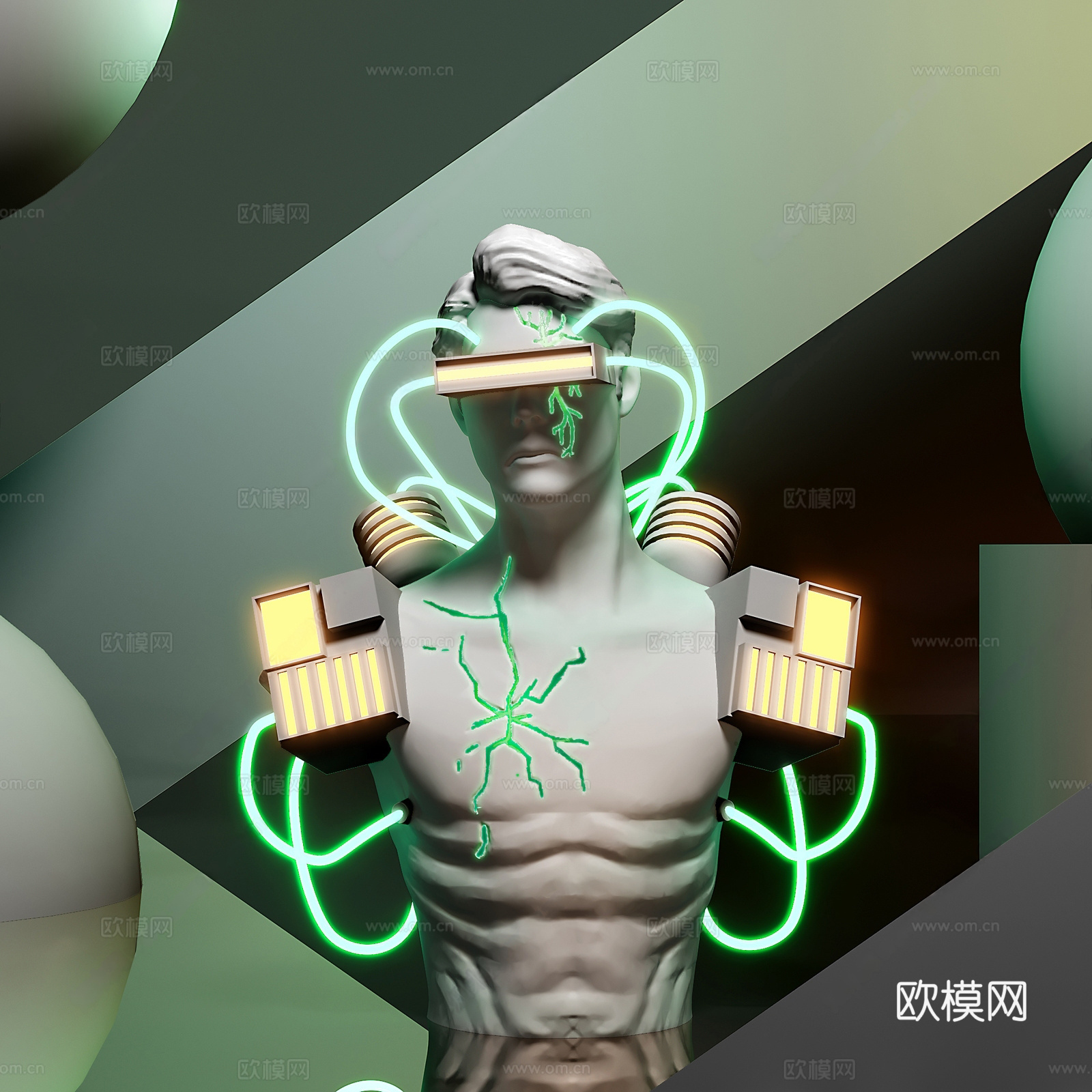 现代雕塑摆件 现代艺术装置 人形雕塑摆件 现代木质摆件 异形3d模型