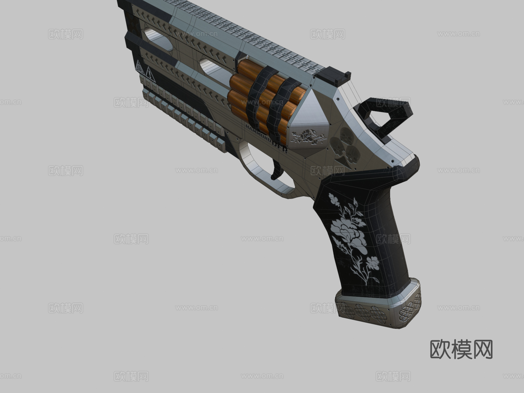 汉蒙德双发左轮3d模型