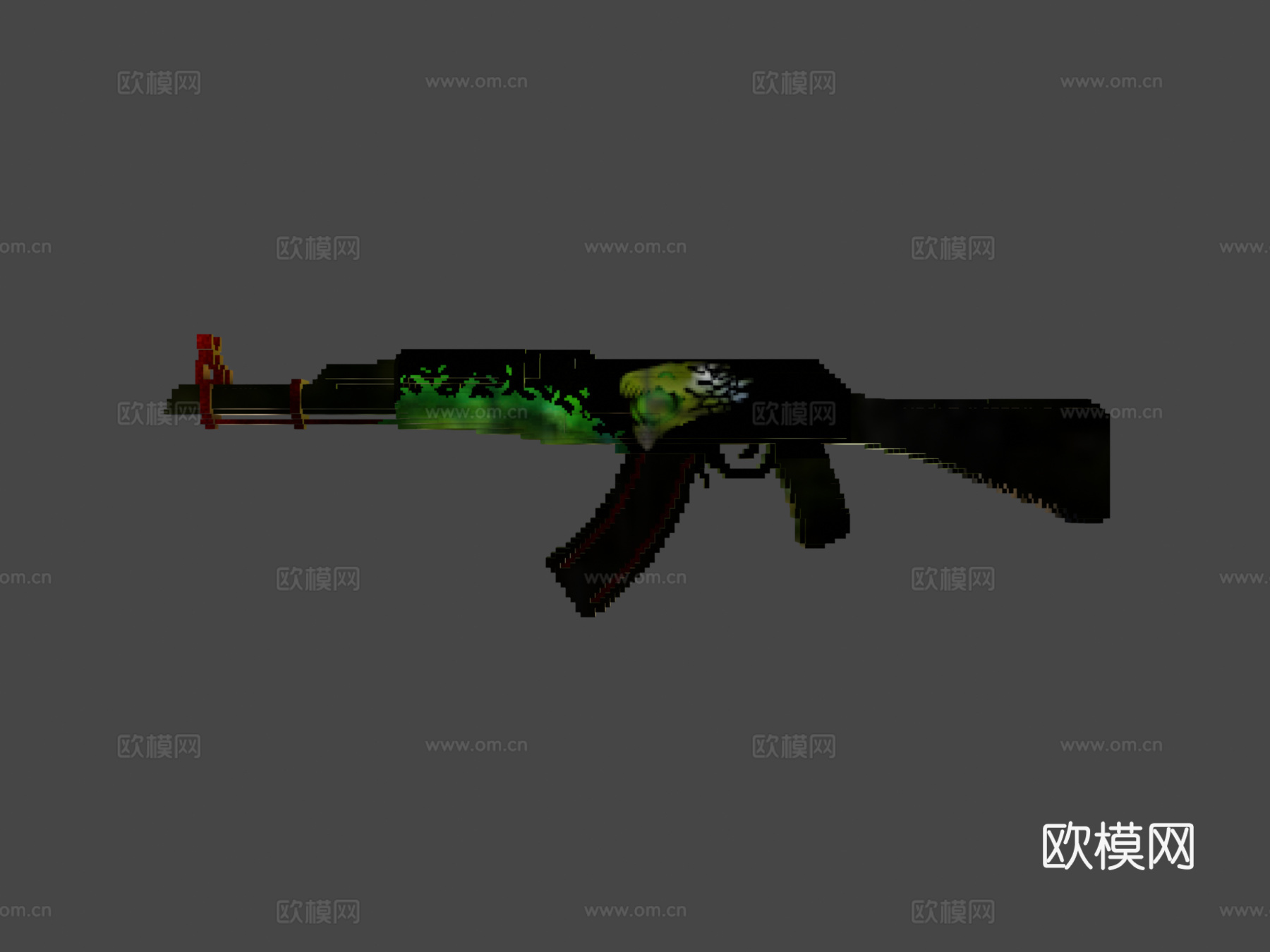 体素AK-47-爆破者=强化版=(立方-128)3d模型