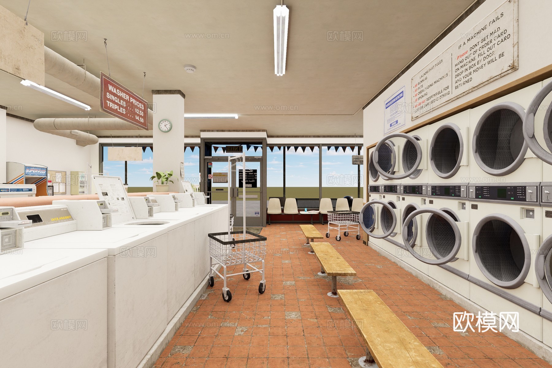 公共洗衣房3d模型