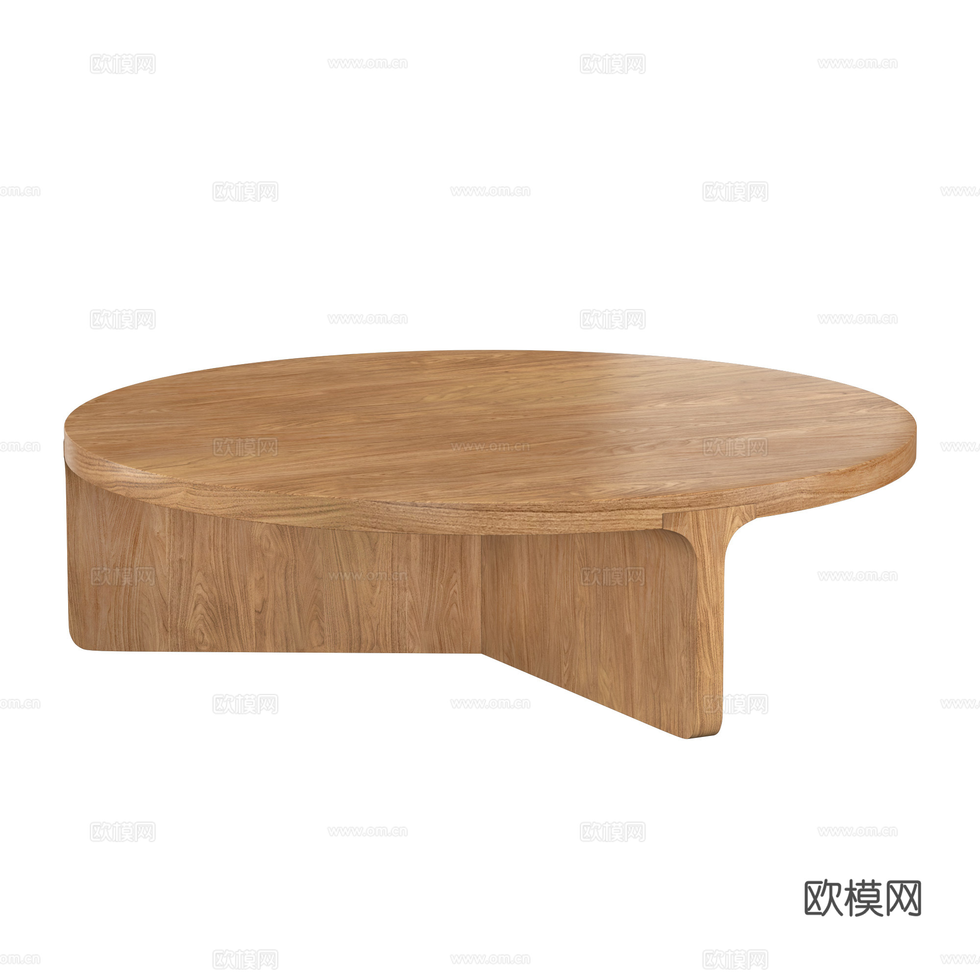 新中式实木圆茶几3d模型