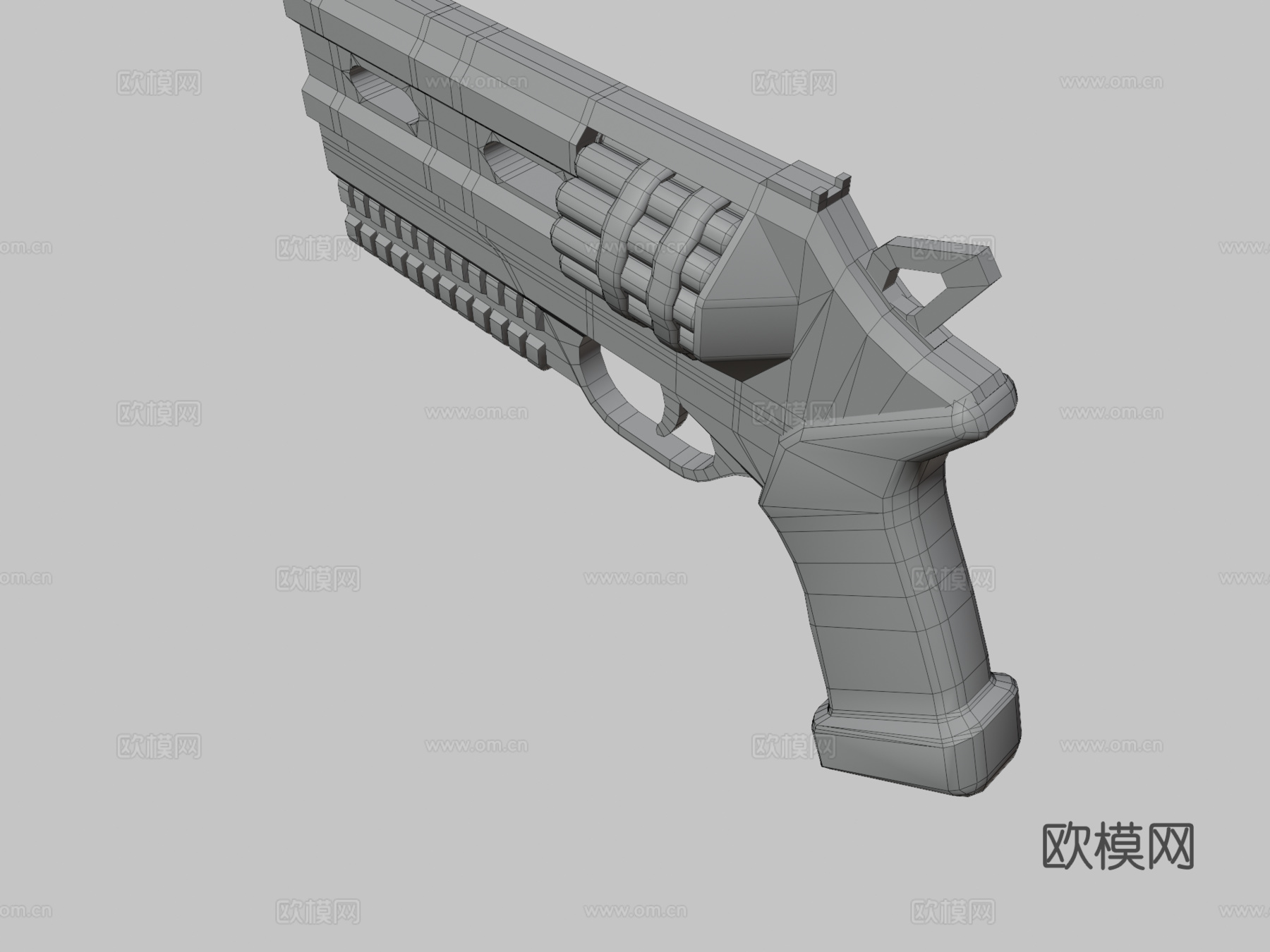 汉蒙德双发左轮3d模型