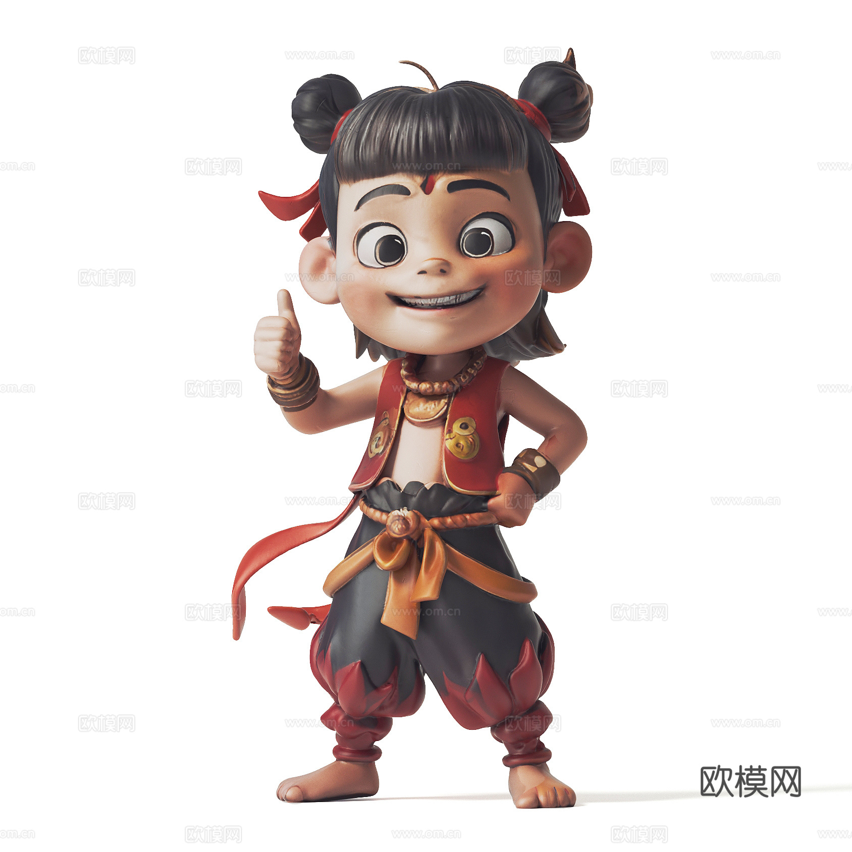 现代哪吒摆件3d模型