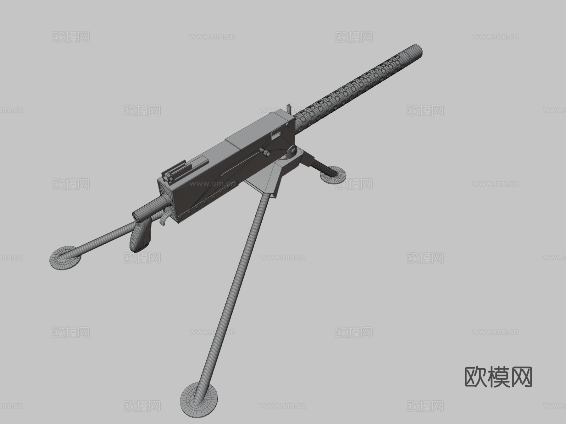 勃朗宁M1919机枪3d模型