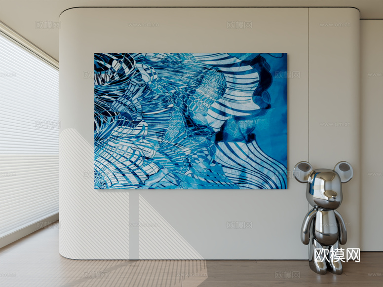 现代极简挂画抽象艺术挂画3d模型下载