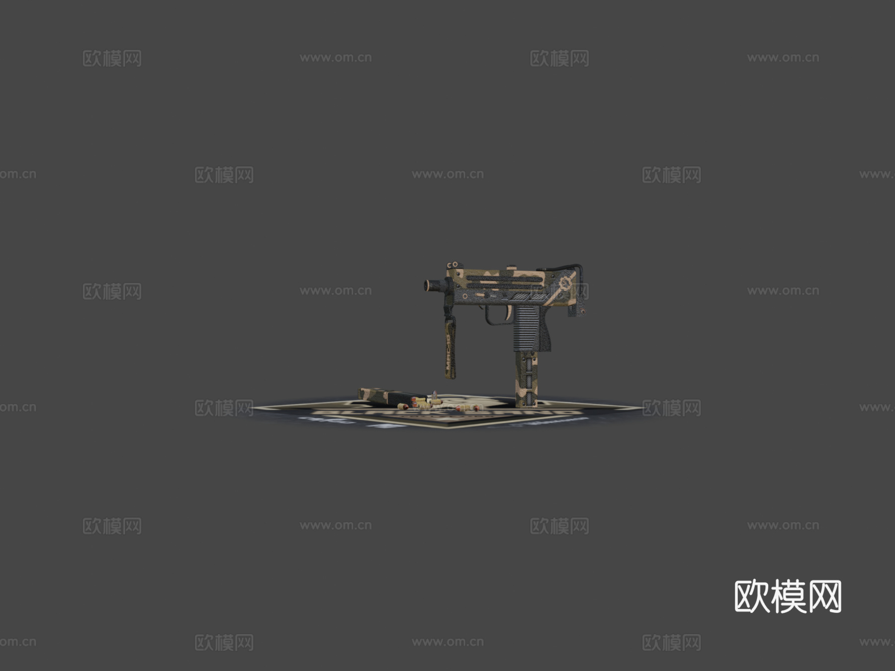 MAC-10-黑沙3d模型