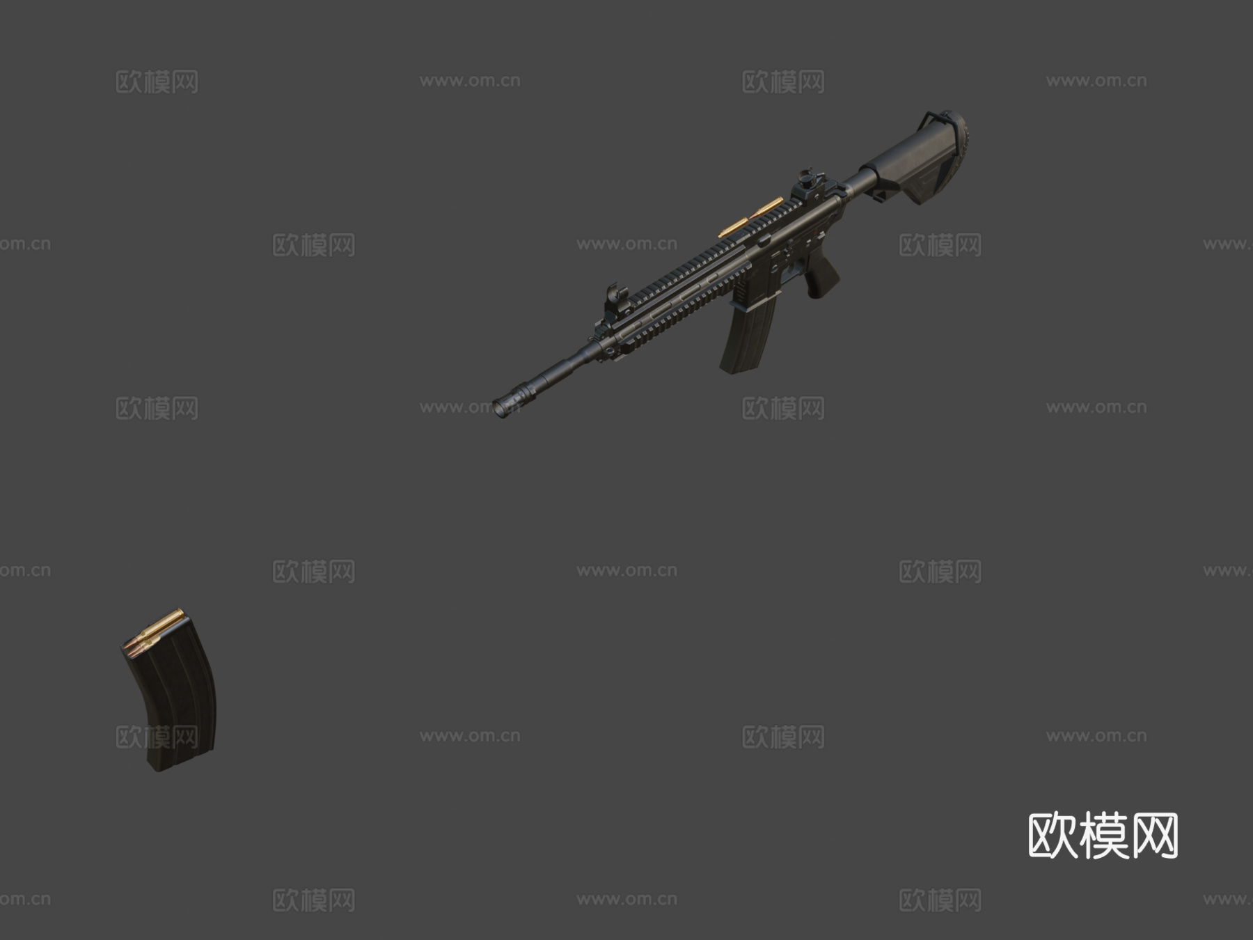 HK416突击步枪3d模型