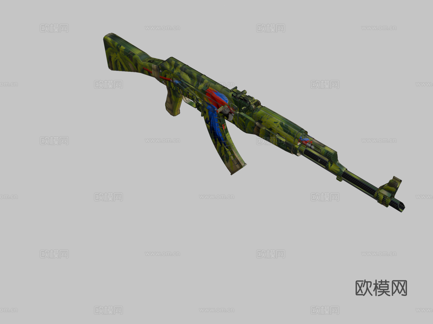 AK-47-猩红3d模型