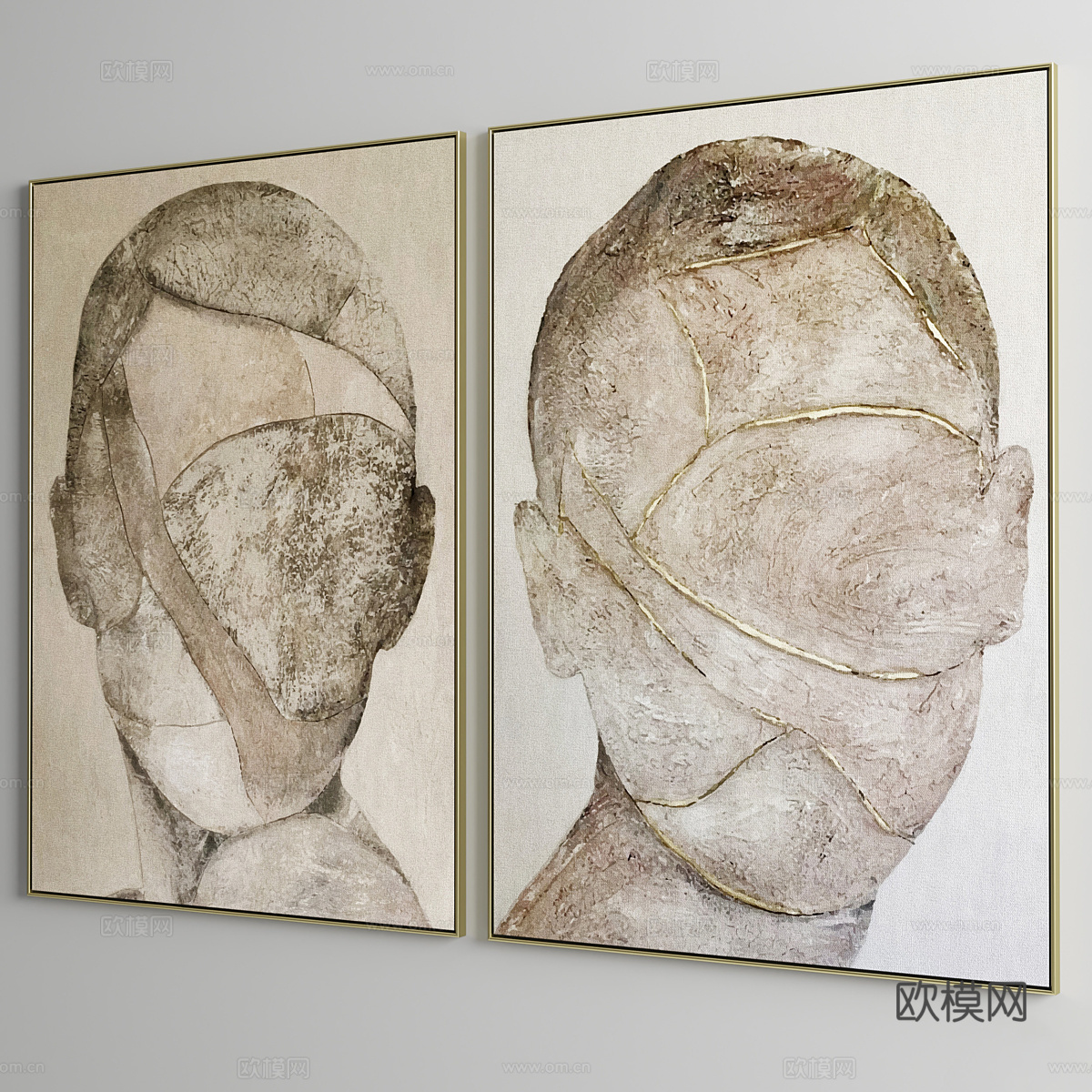 现代意式抽象艺术挂画3d模型