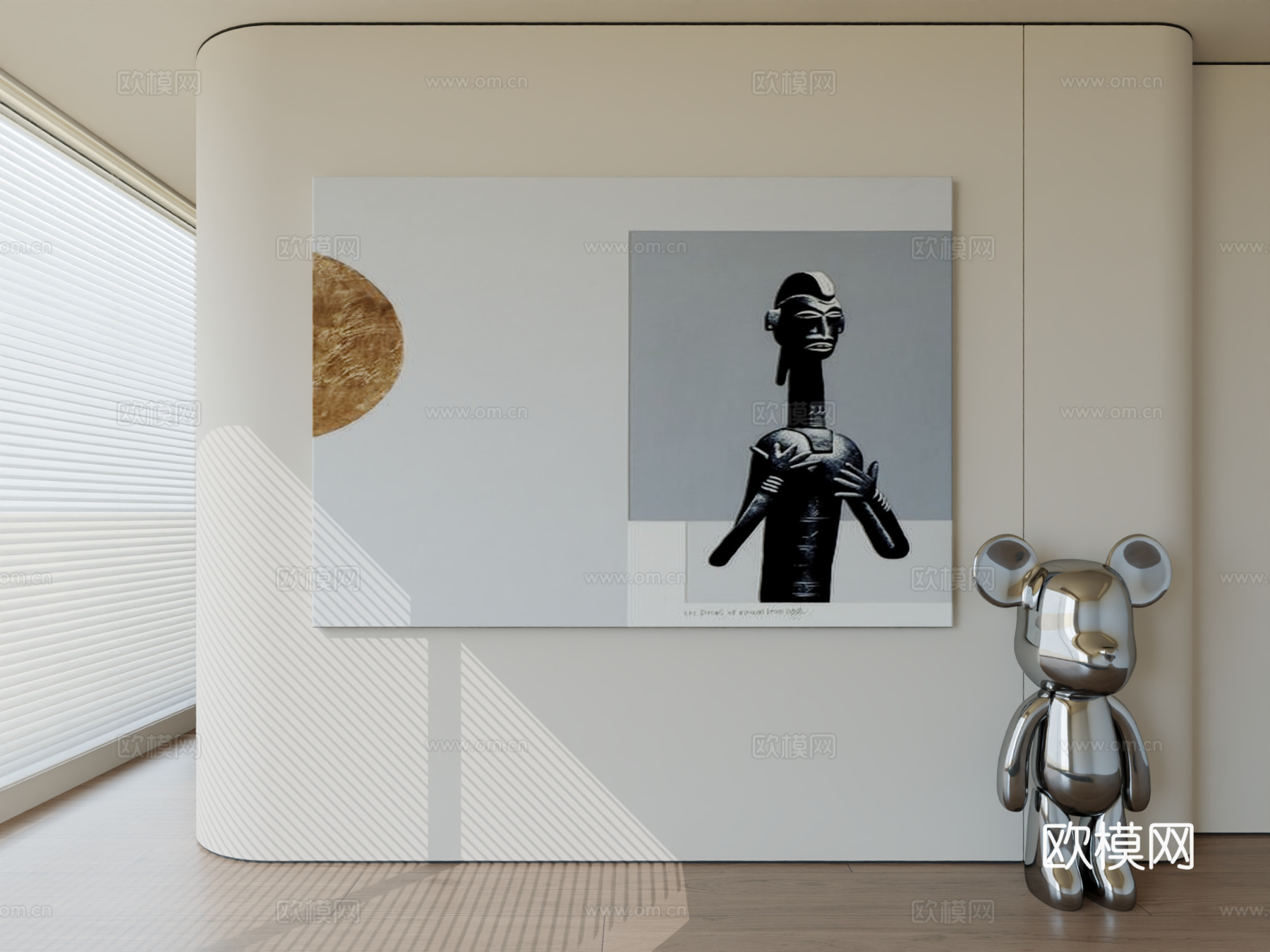 现代极简挂画抽象艺术挂画3d模型