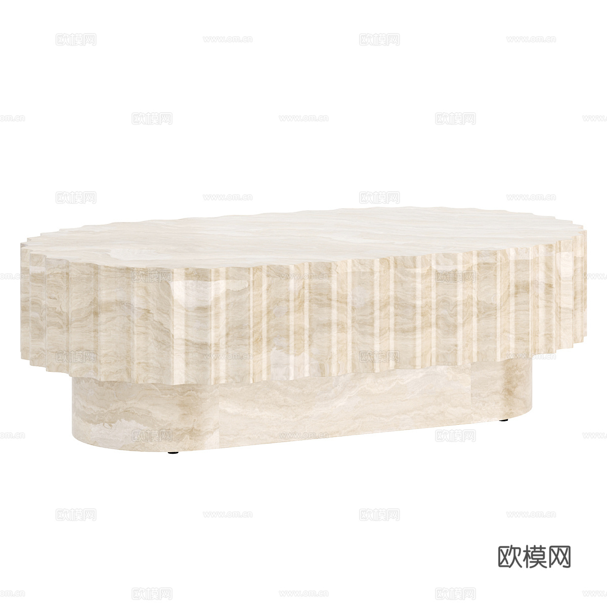 现代侘寂大理石茶几3d模型