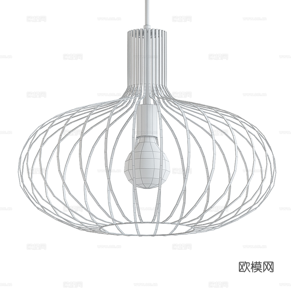 现代极简藤编装饰吊灯3d模型