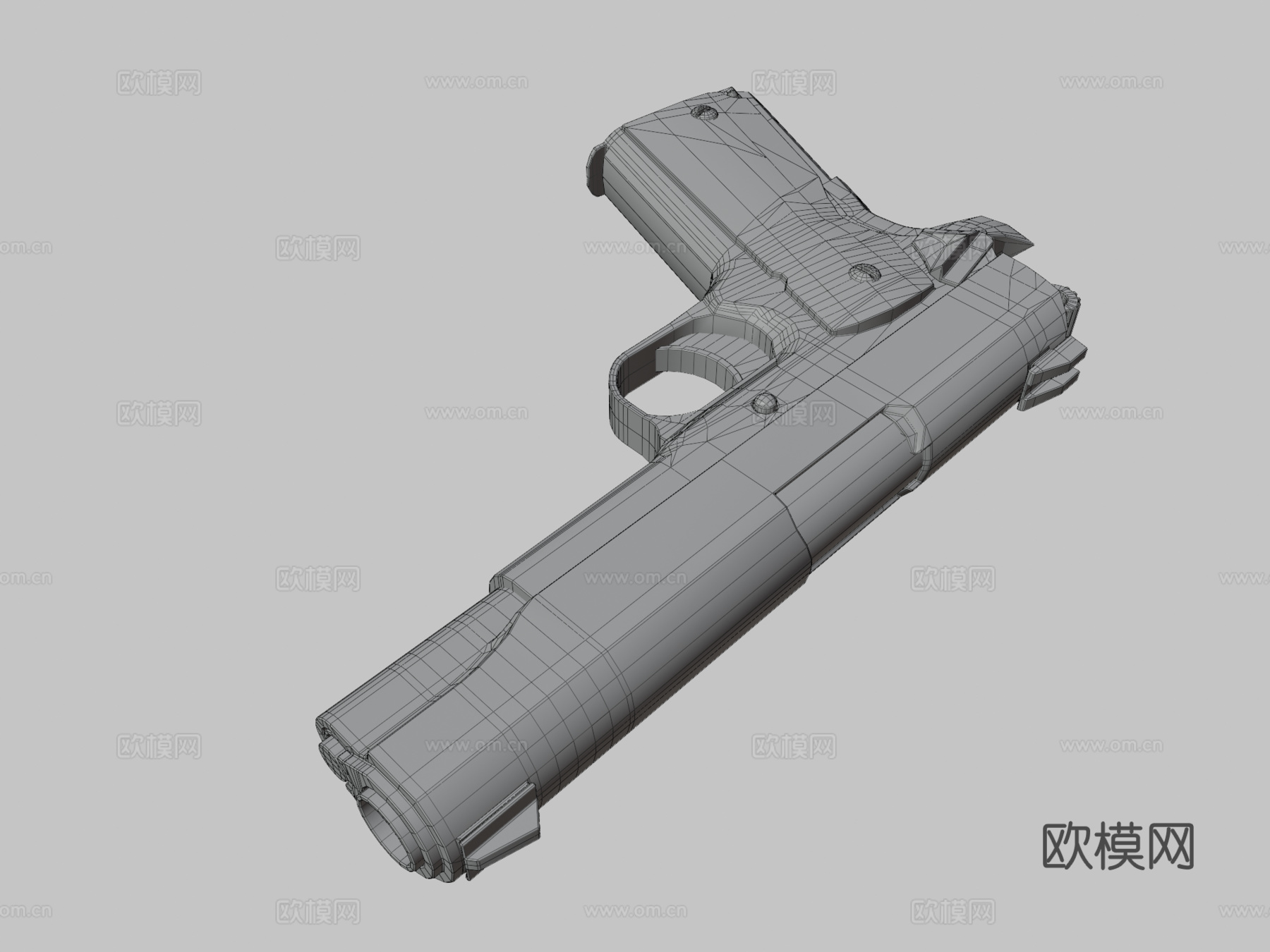 M1911-几何3d模型