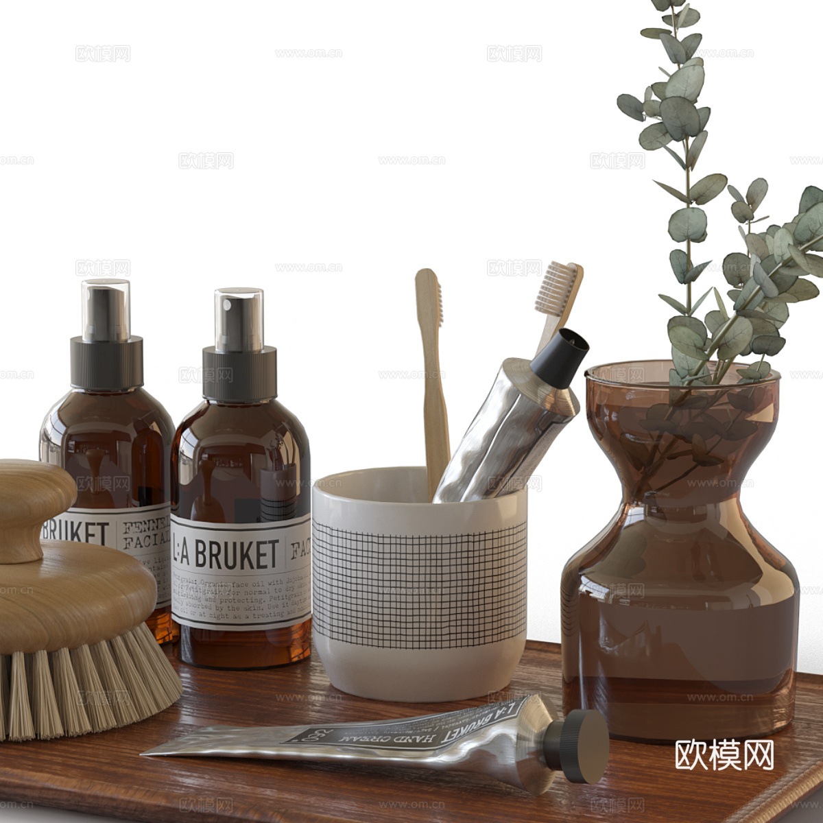 美式复古浴室洗护用品3d模型