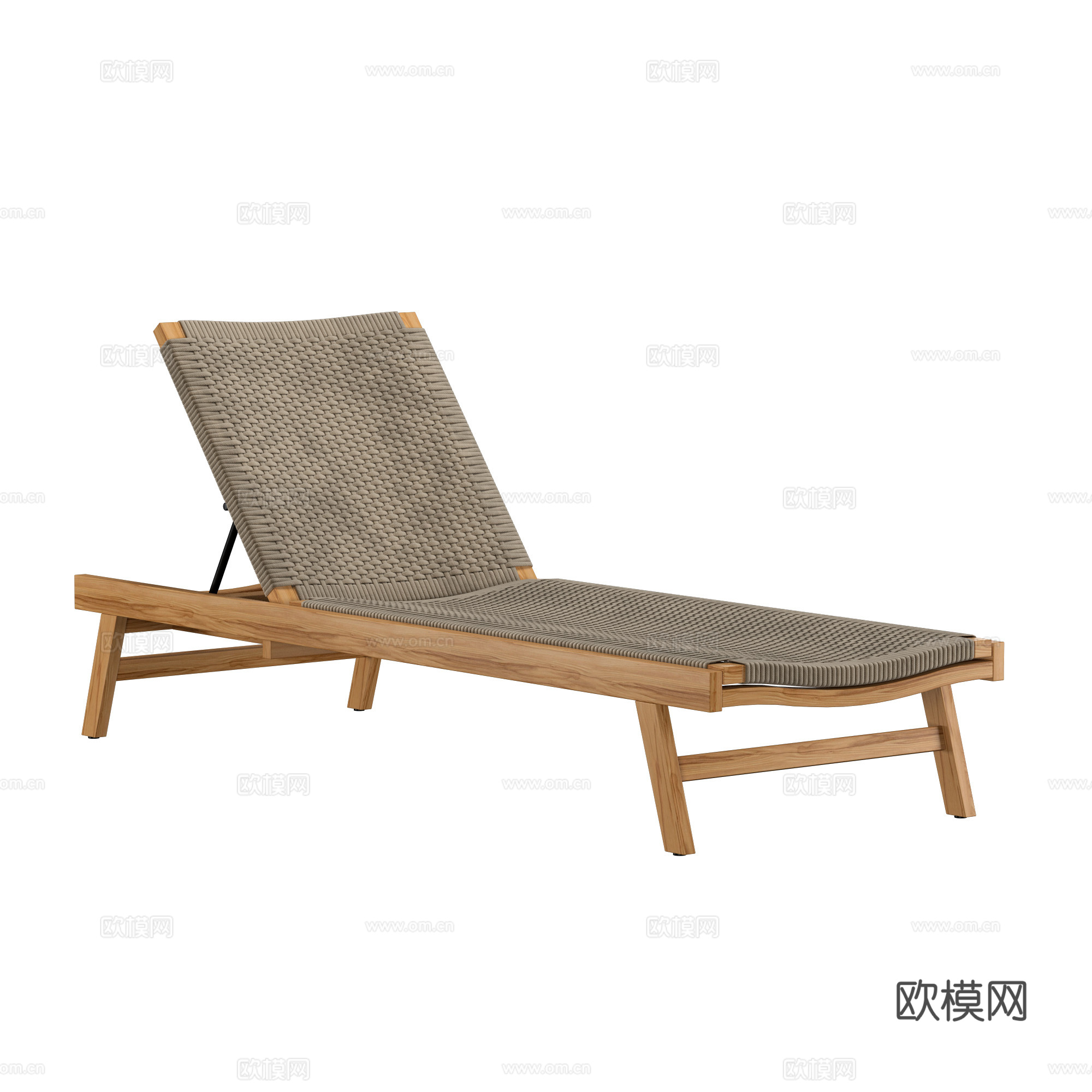 新中式藤编躺椅3d模型